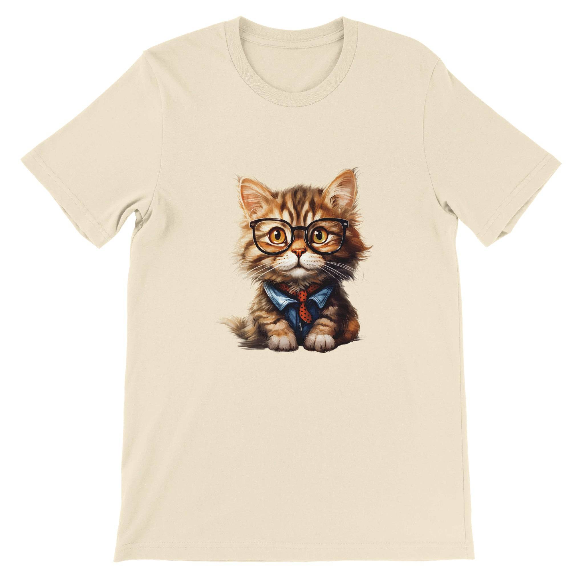 Budget Unisex Crewneck T-shirt/Cat-Glasses - Enet Images