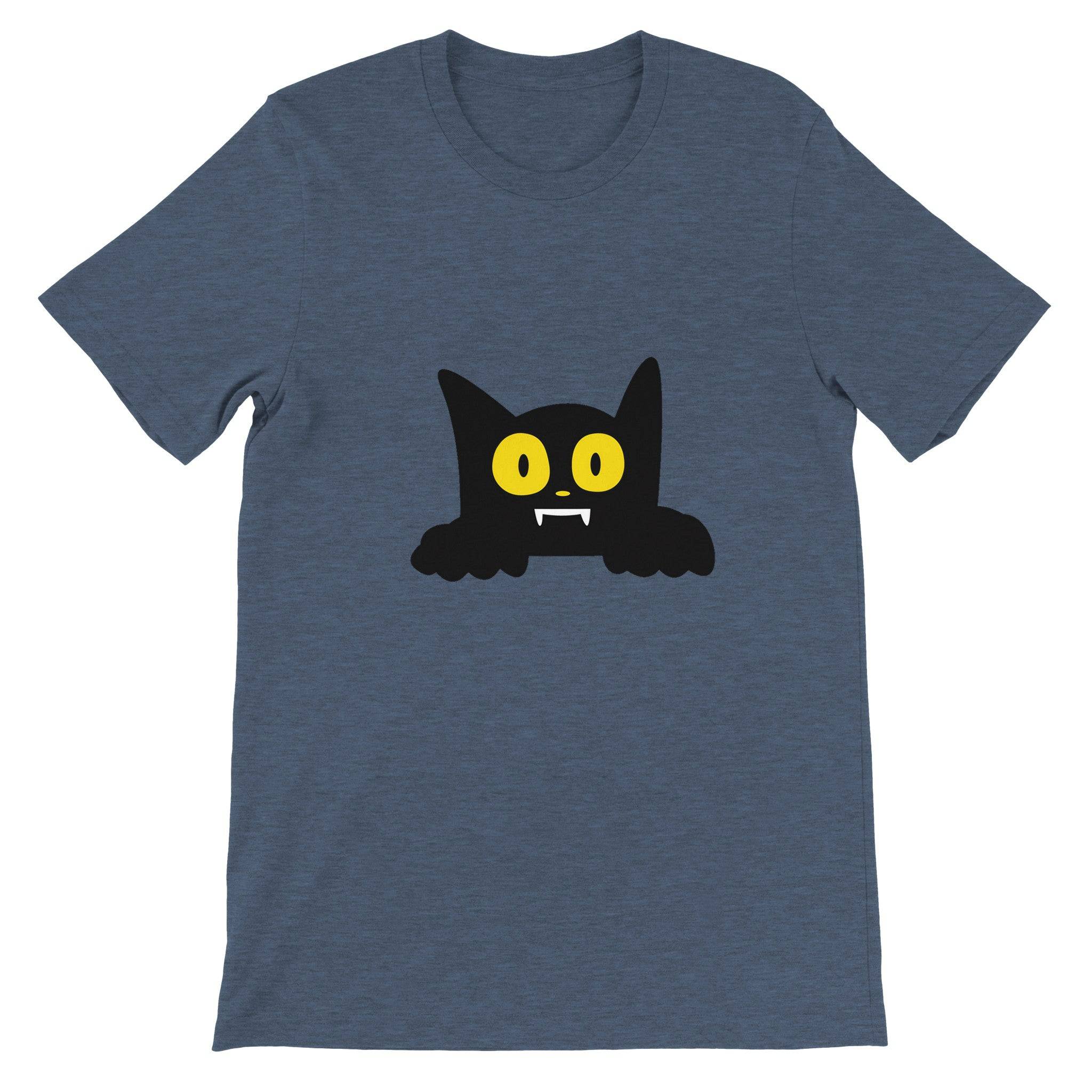 Budget Unisex Crewneck T-shirt/Cat-Halloween - Enet Images