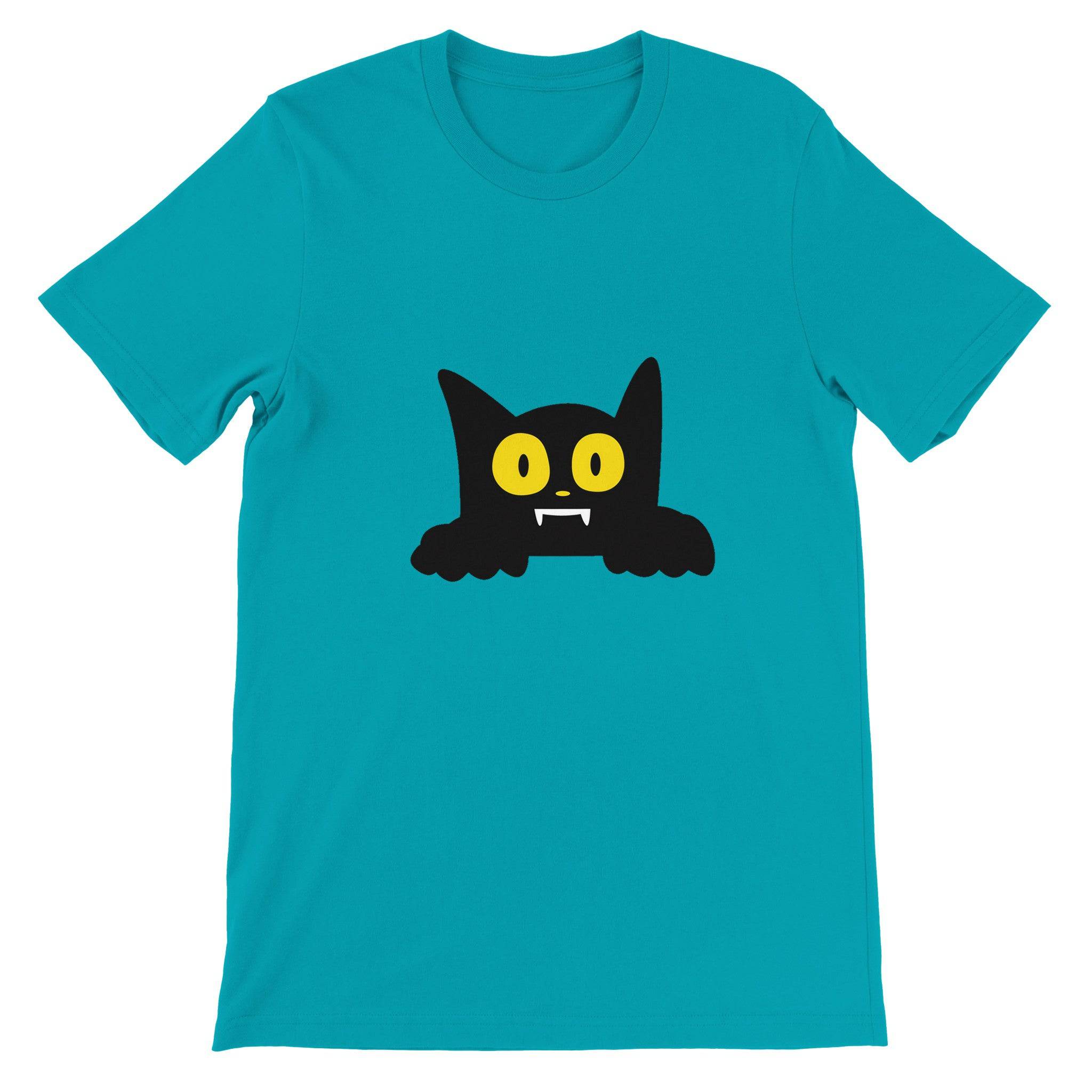 Budget Unisex Crewneck T-shirt/Cat-Halloween - Enet Images