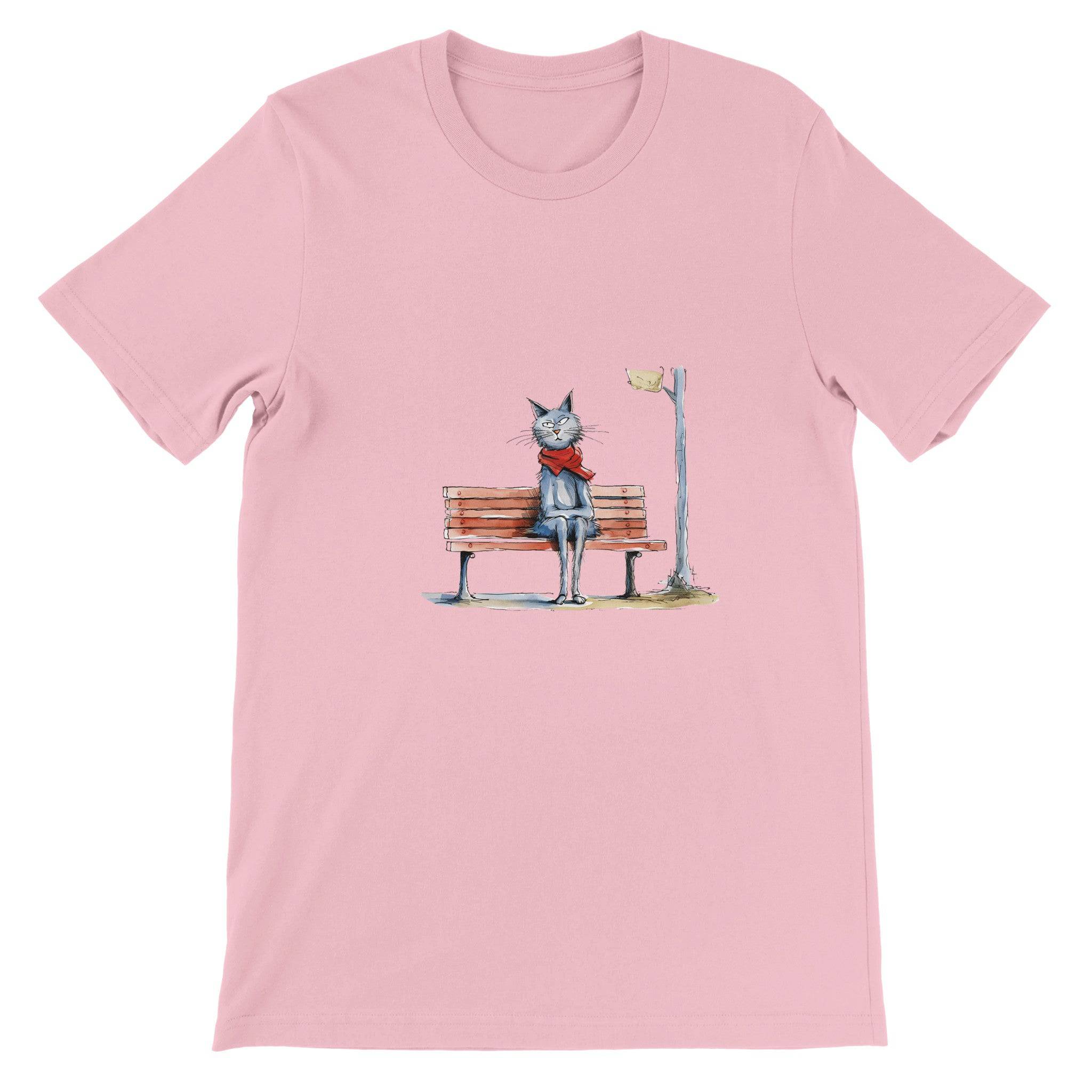 Budget Unisex Crewneck T-shirt/Cat-Loneliness - Enet Images