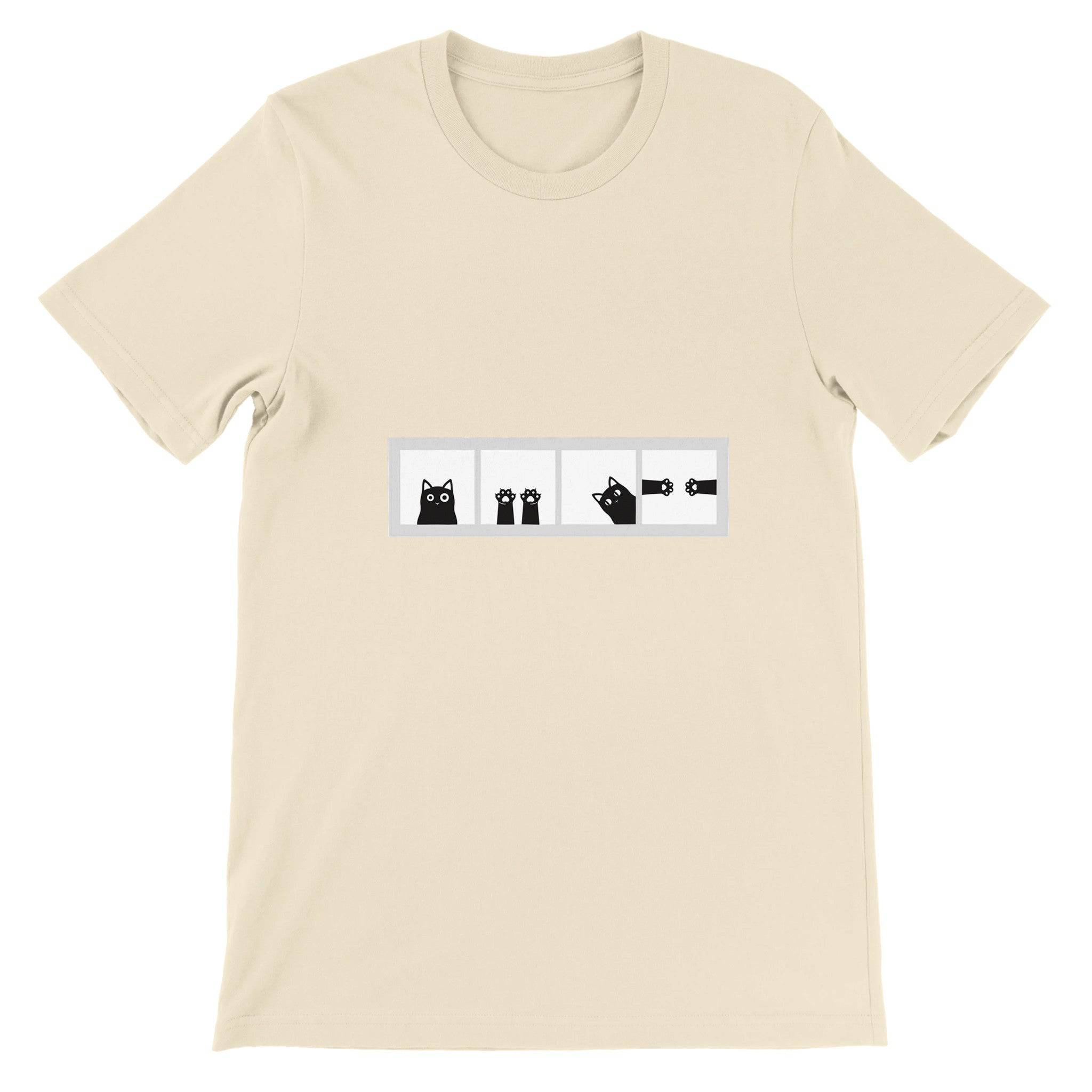 Budget Unisex Crewneck T-shirt/Cat-Paws-Windows - Enet Images