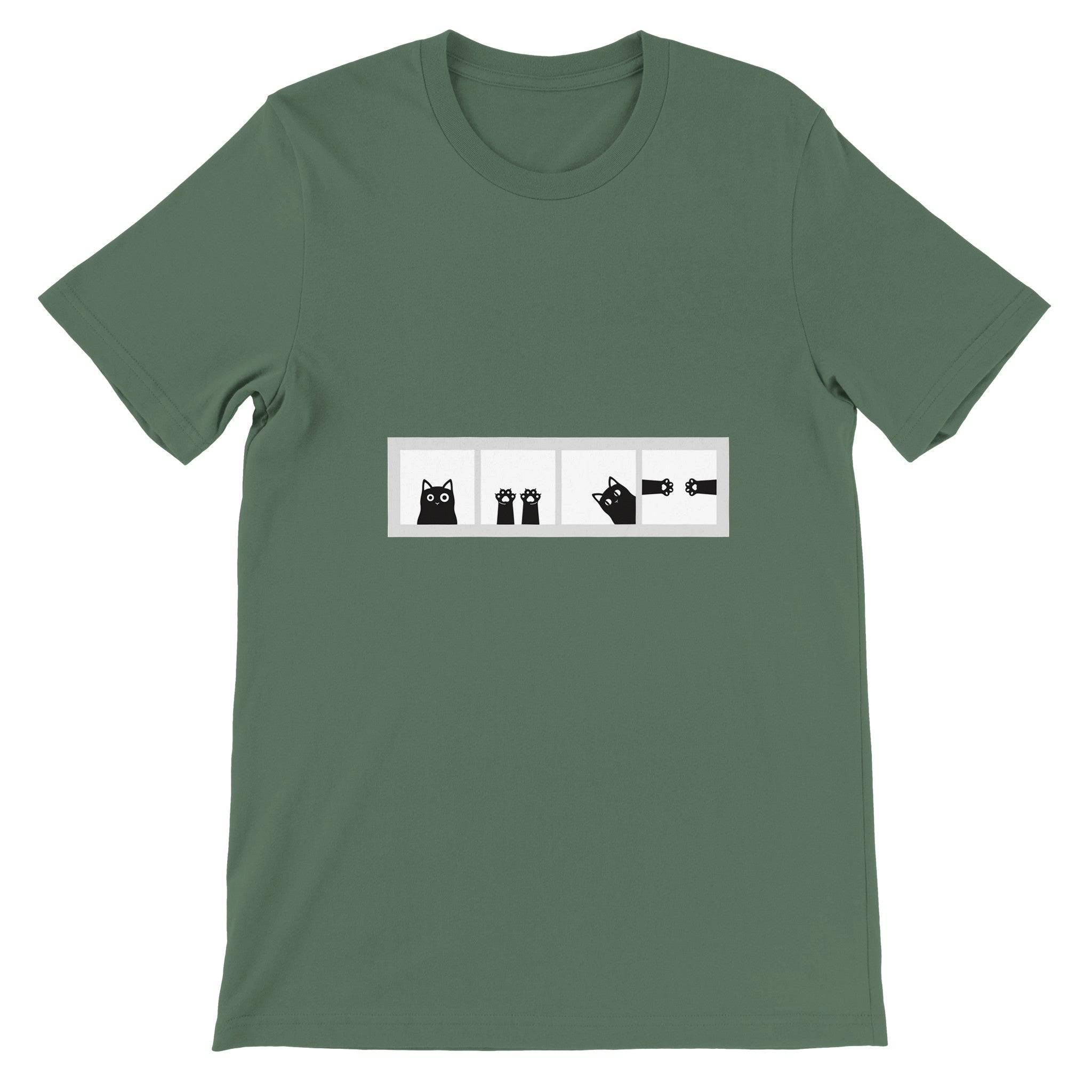 Budget Unisex Crewneck T-shirt/Cat-Paws-Windows - Enet Images