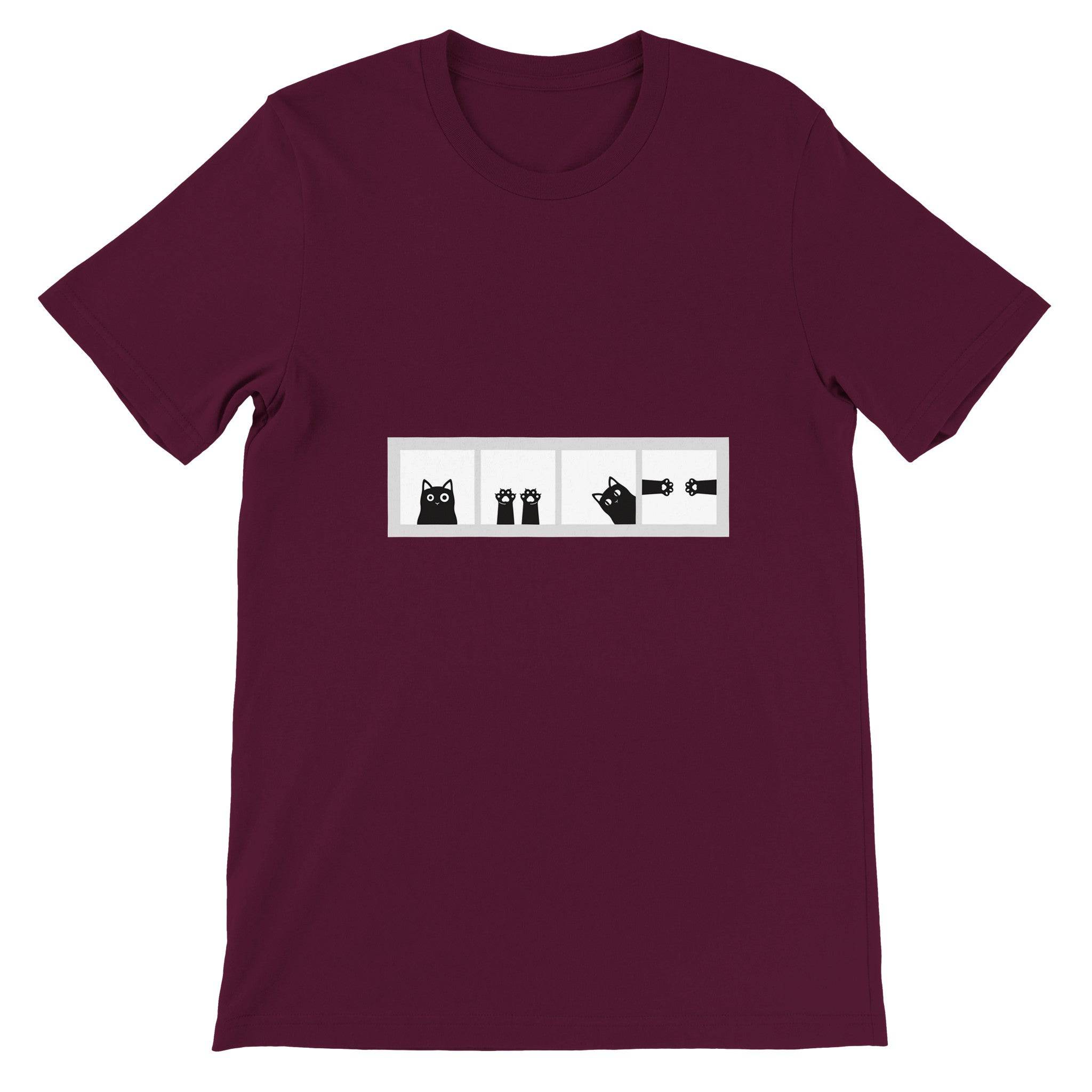 Budget Unisex Crewneck T-shirt/Cat-Paws-Windows - Enet Images