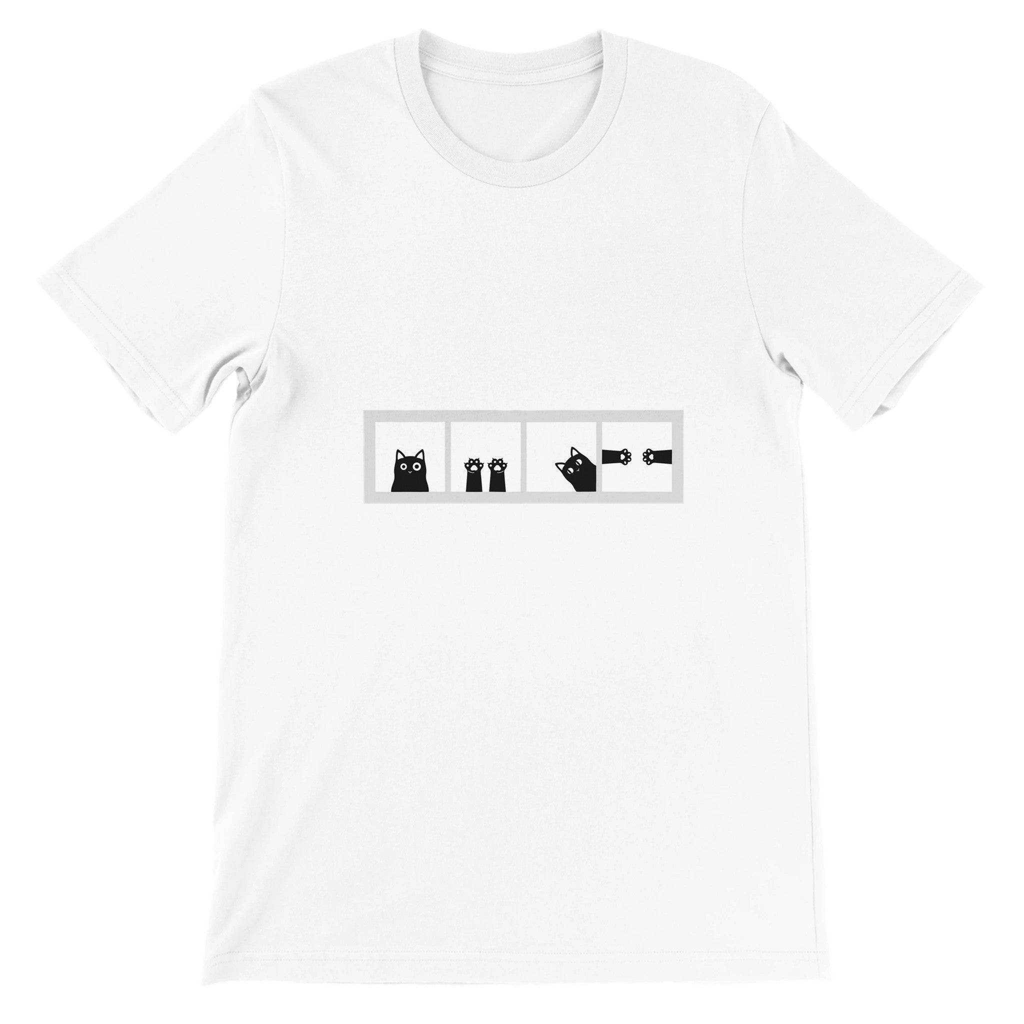 Budget Unisex Crewneck T-shirt/Cat-Paws-Windows - Enet Images