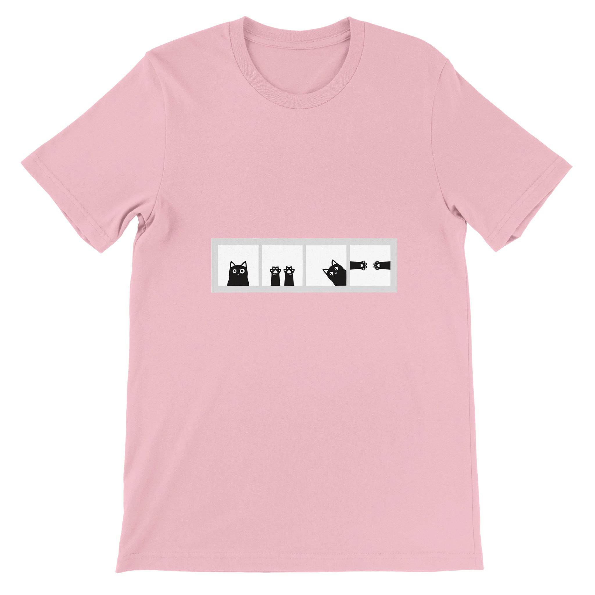 Budget Unisex Crewneck T-shirt/Cat-Paws-Windows - Enet Images