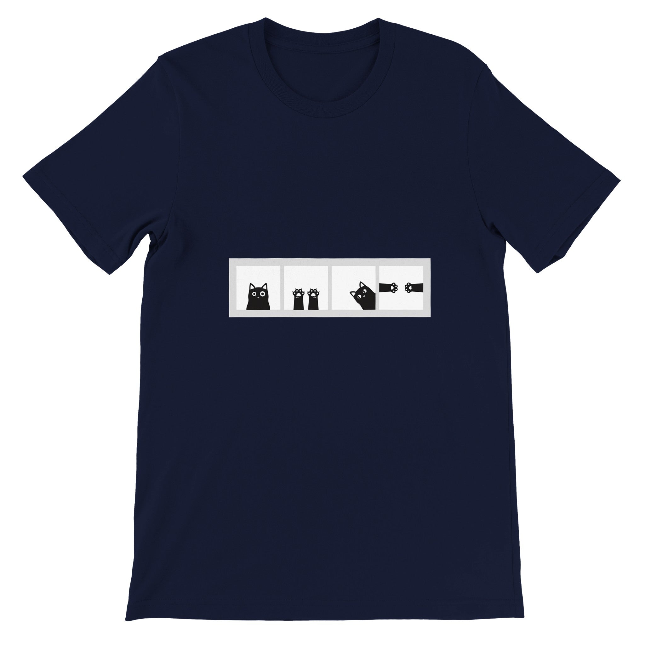 Budget Unisex Crewneck T-shirt/Cat-Paws-Windows - Enet Images