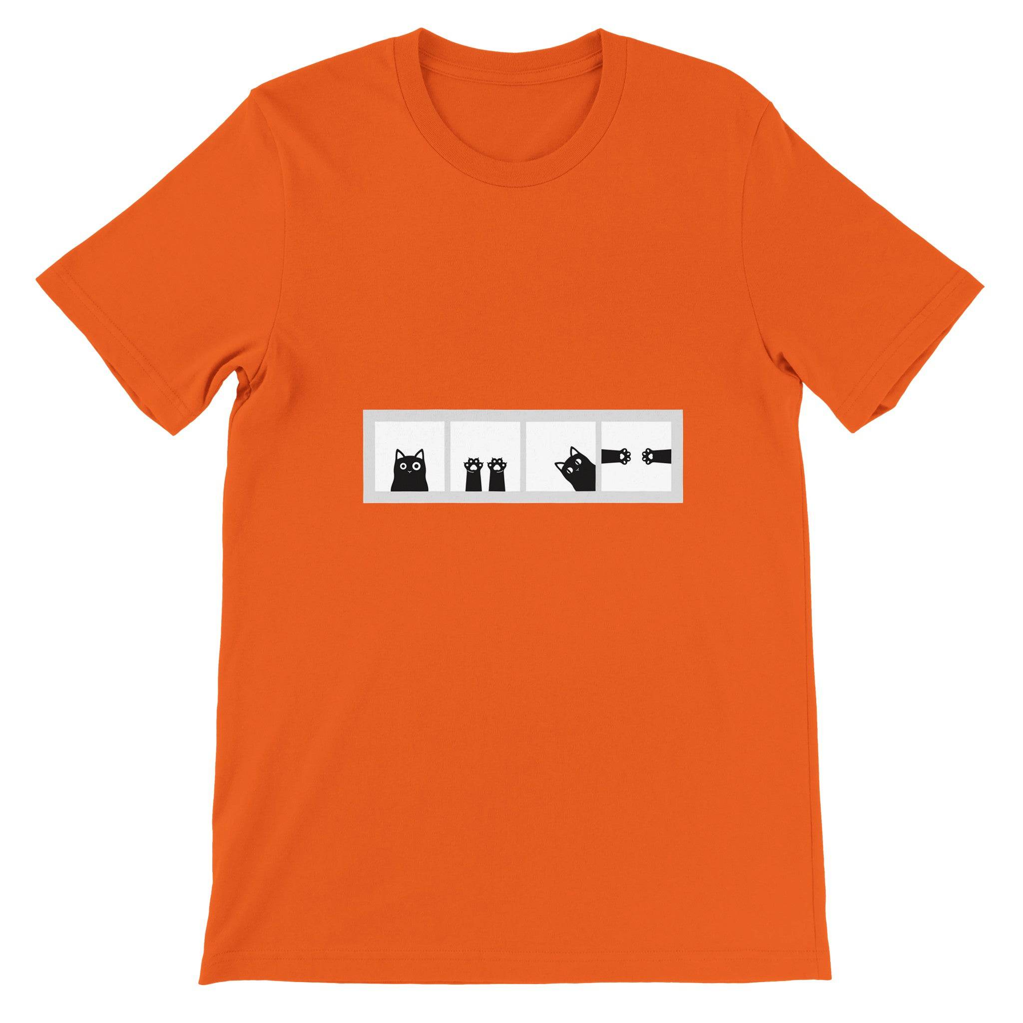 Budget Unisex Crewneck T-shirt/Cat-Paws-Windows - Enet Images