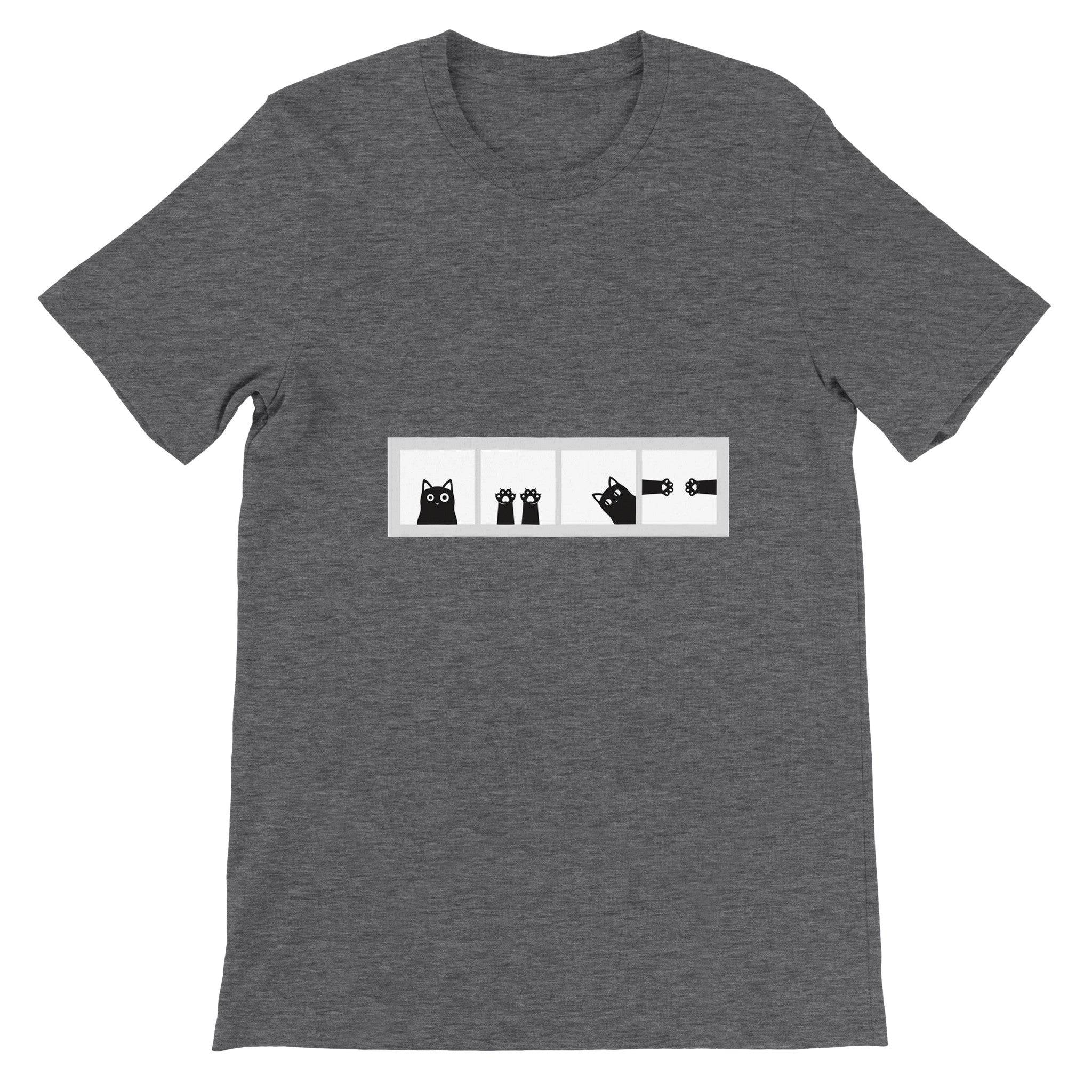 Budget Unisex Crewneck T-shirt/Cat-Paws-Windows - Enet Images