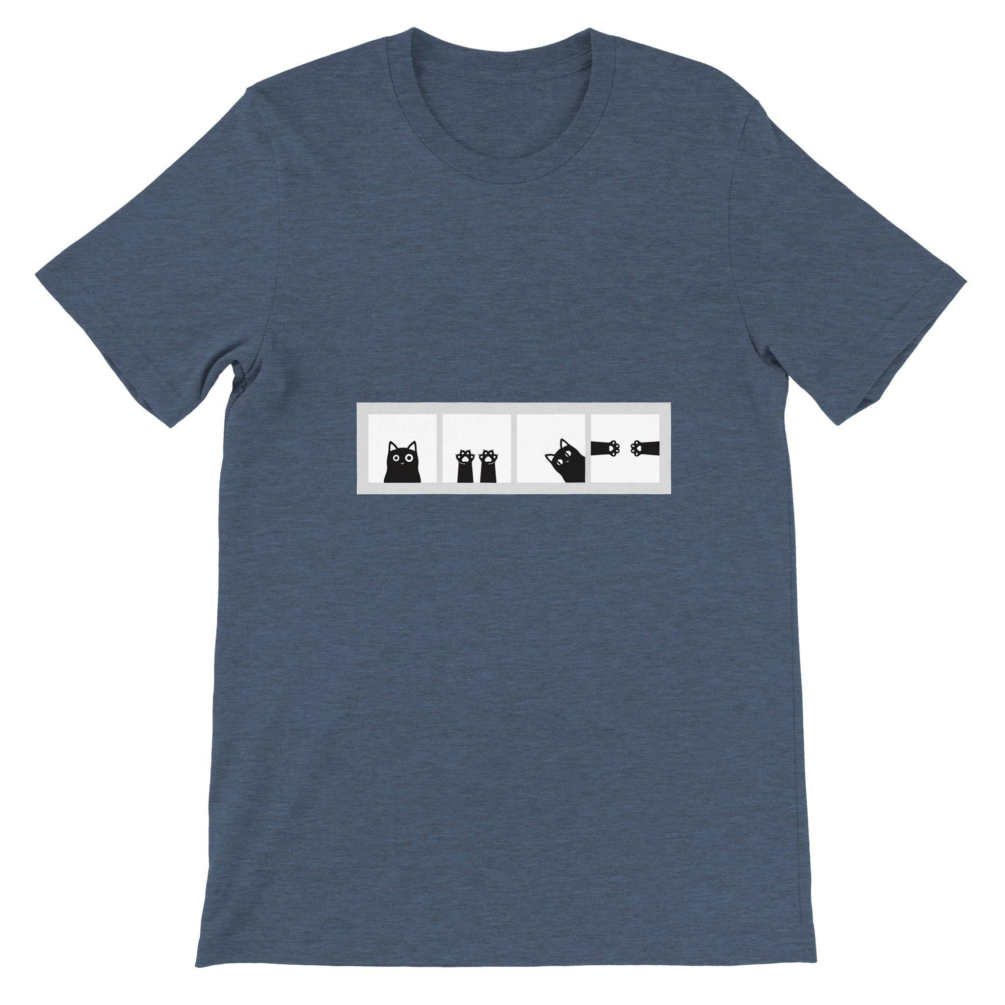 Budget Unisex Crewneck T-shirt/Cat-Paws-Windows - Enet Images