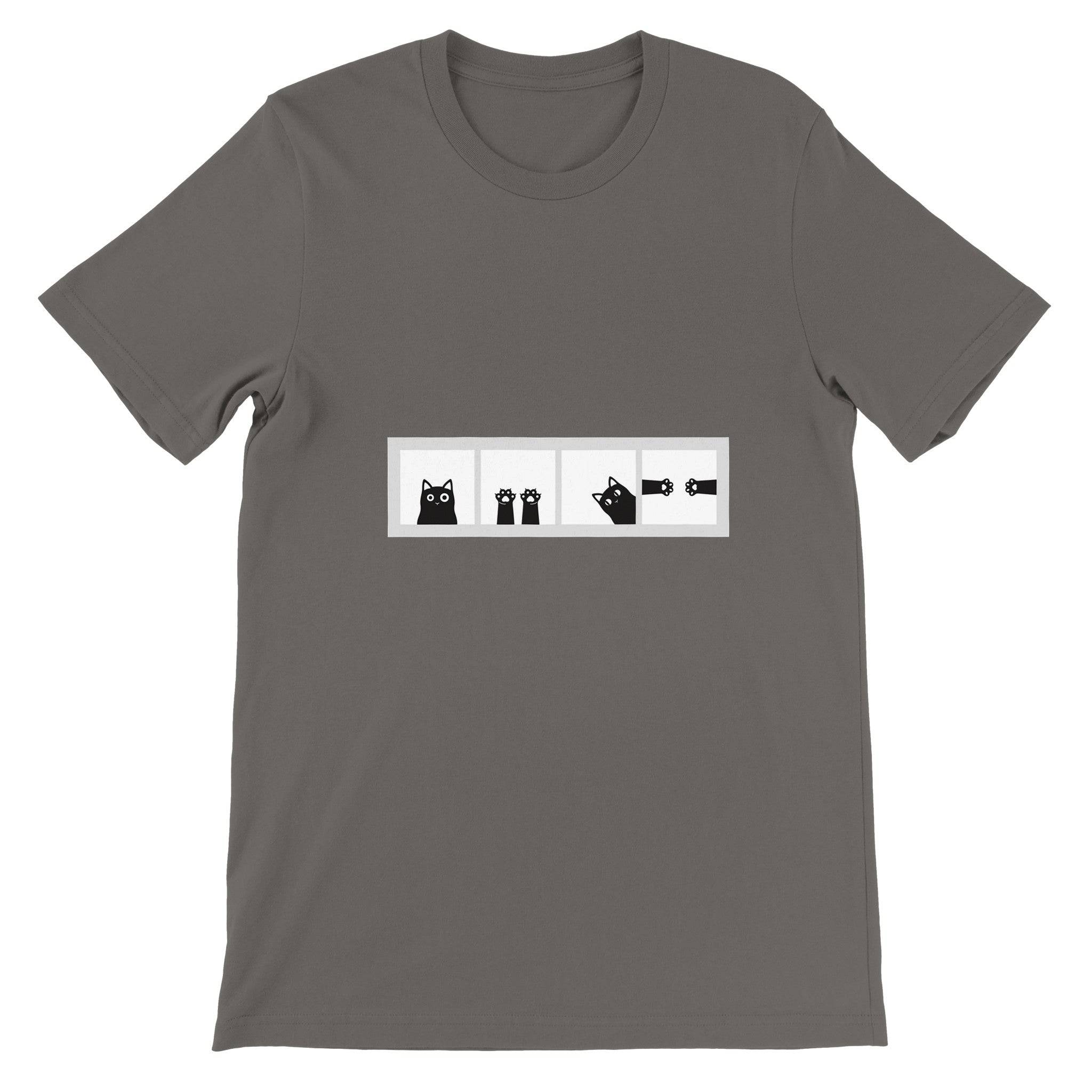 Budget Unisex Crewneck T-shirt/Cat-Paws-Windows - Enet Images