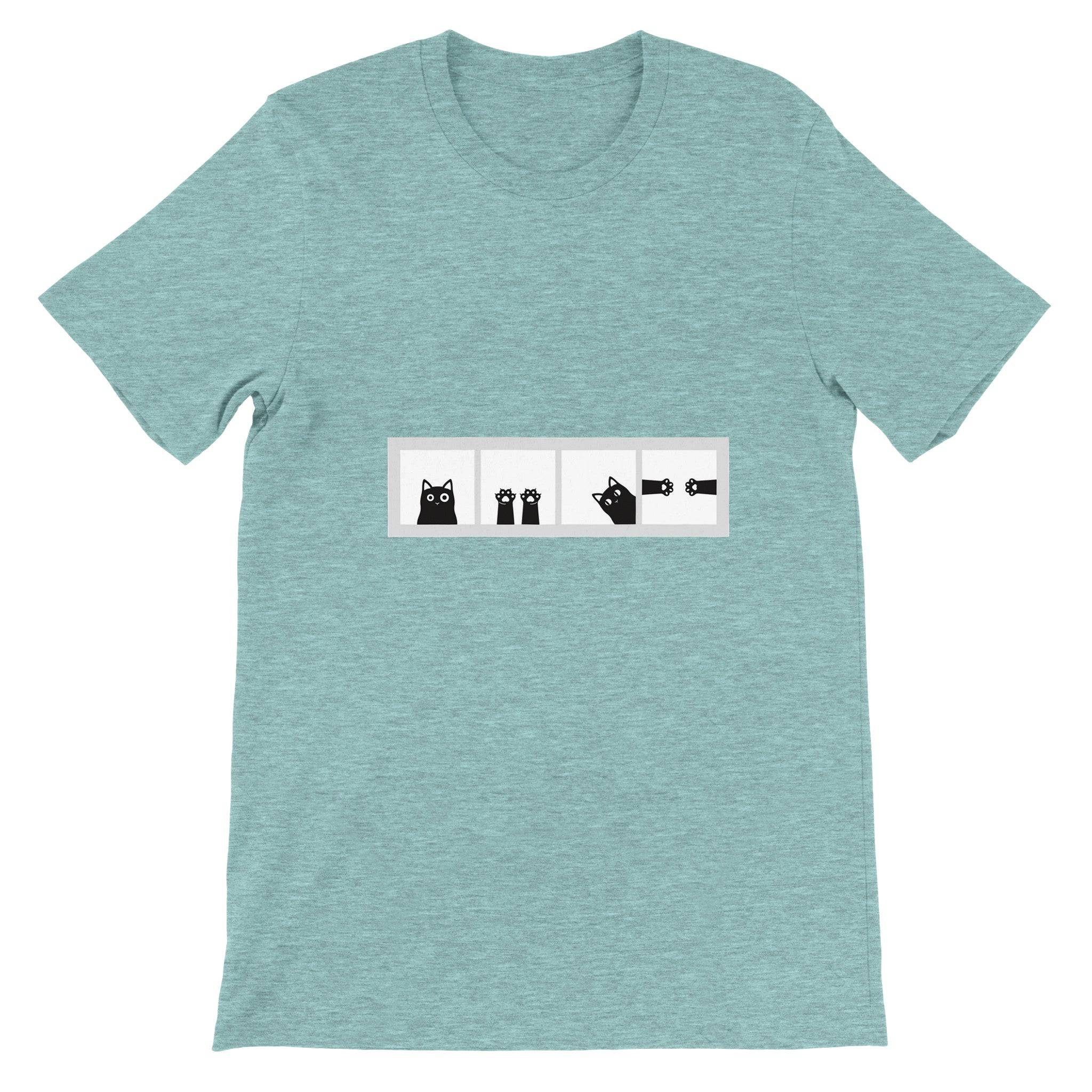 Budget Unisex Crewneck T-shirt/Cat-Paws-Windows - Enet Images