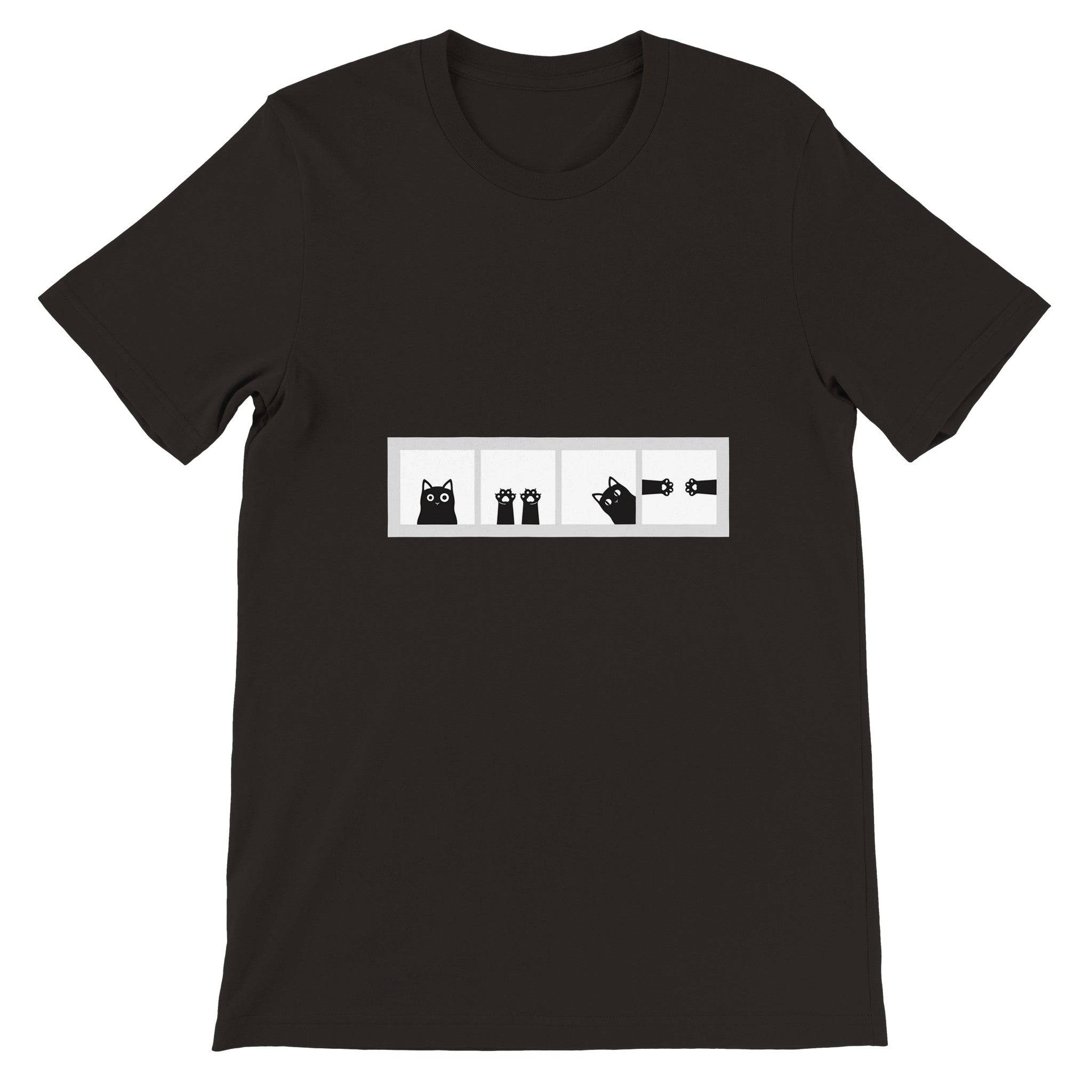 Budget Unisex Crewneck T-shirt/Cat-Paws-Windows - Enet Images