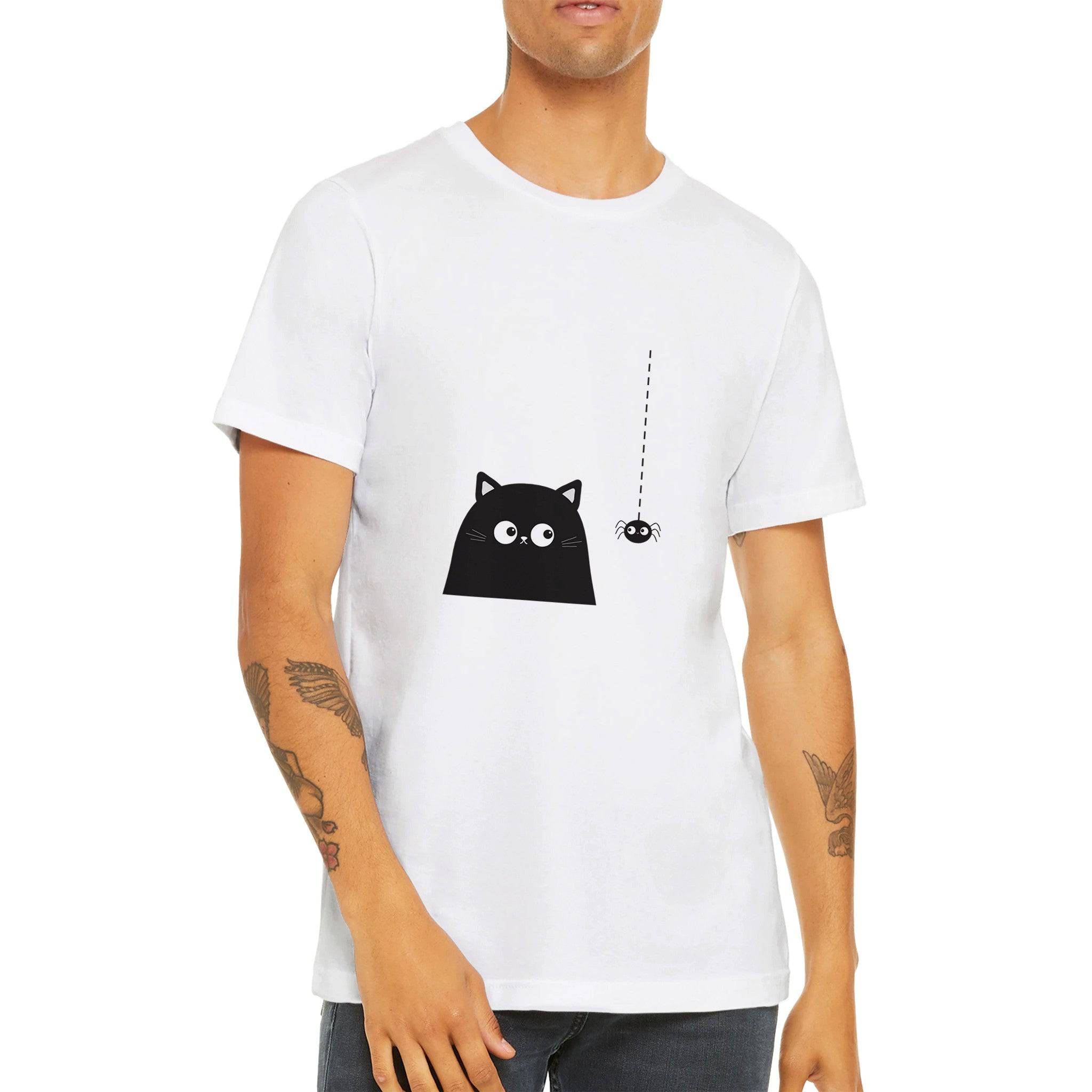 Budget Unisex Crewneck T-shirt/Cat-Spider - Enet Images