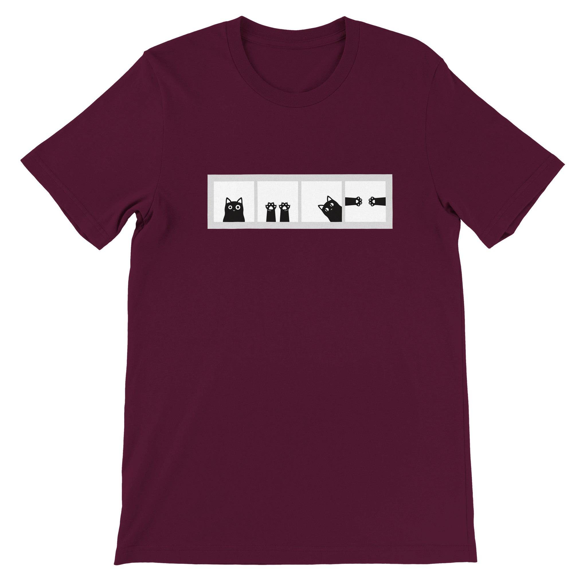 Budget Unisex Crewneck T-shirt/Cat-Windows - Enet Images