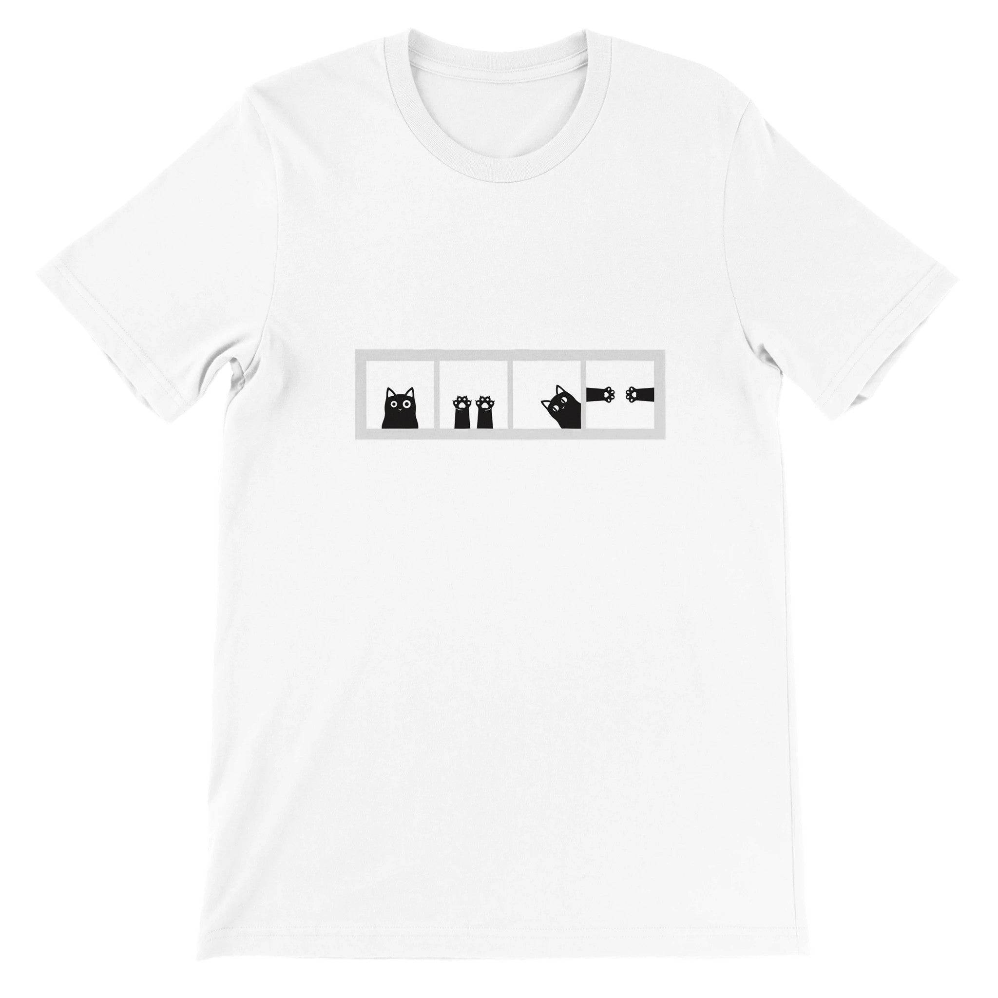 Budget Unisex Crewneck T-shirt/Cat-Windows - Enet Images