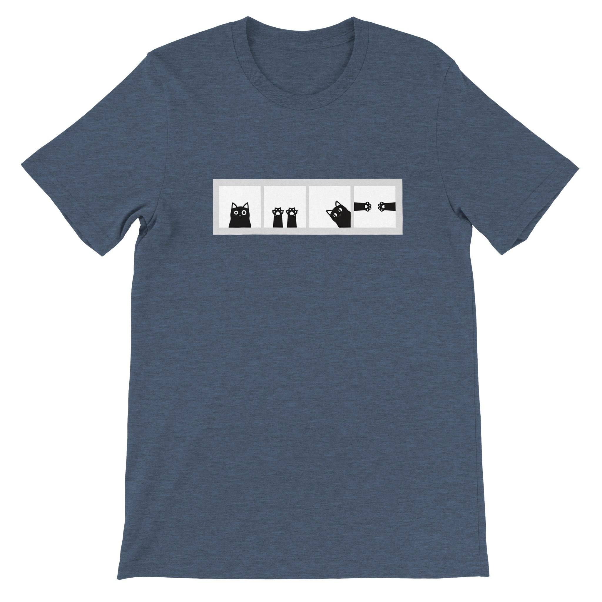 Budget Unisex Crewneck T-shirt/Cat-Windows - Enet Images