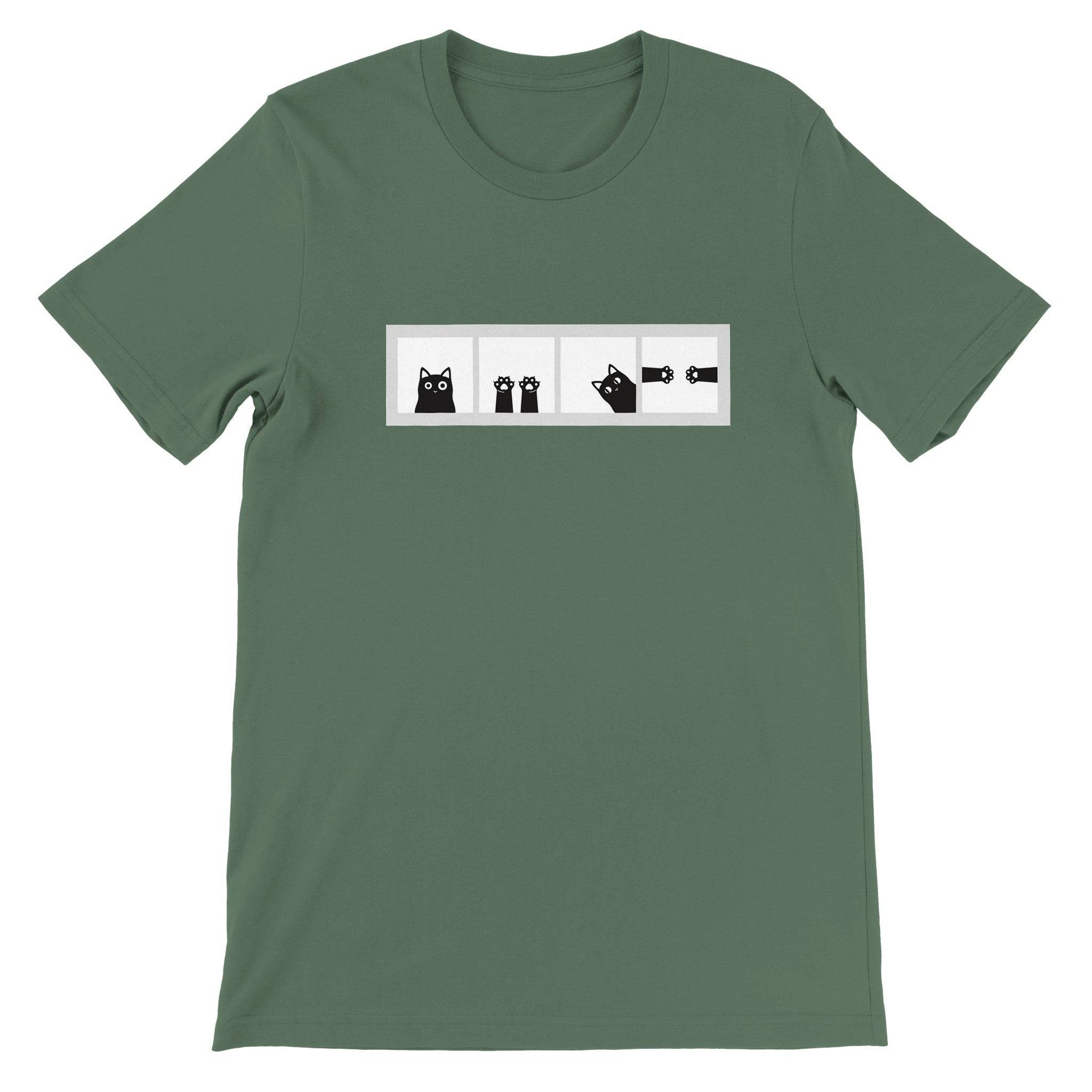 Budget Unisex Crewneck T-shirt/Cat-Windows - Enet Images