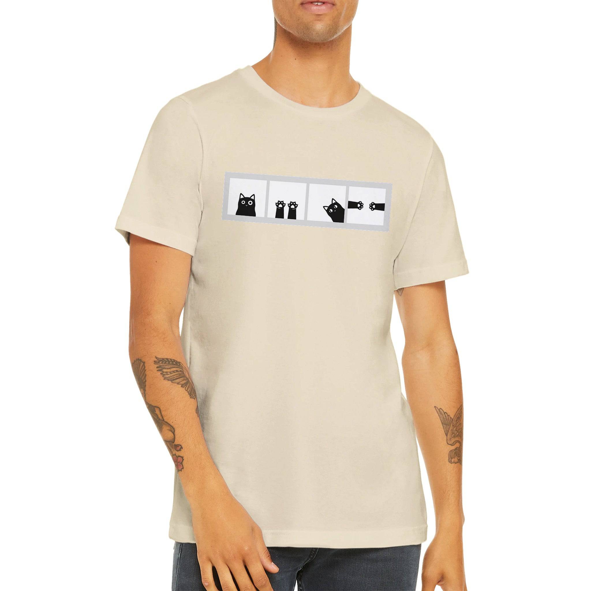 Budget Unisex Crewneck T-shirt/Cat-Windows - Enet Images