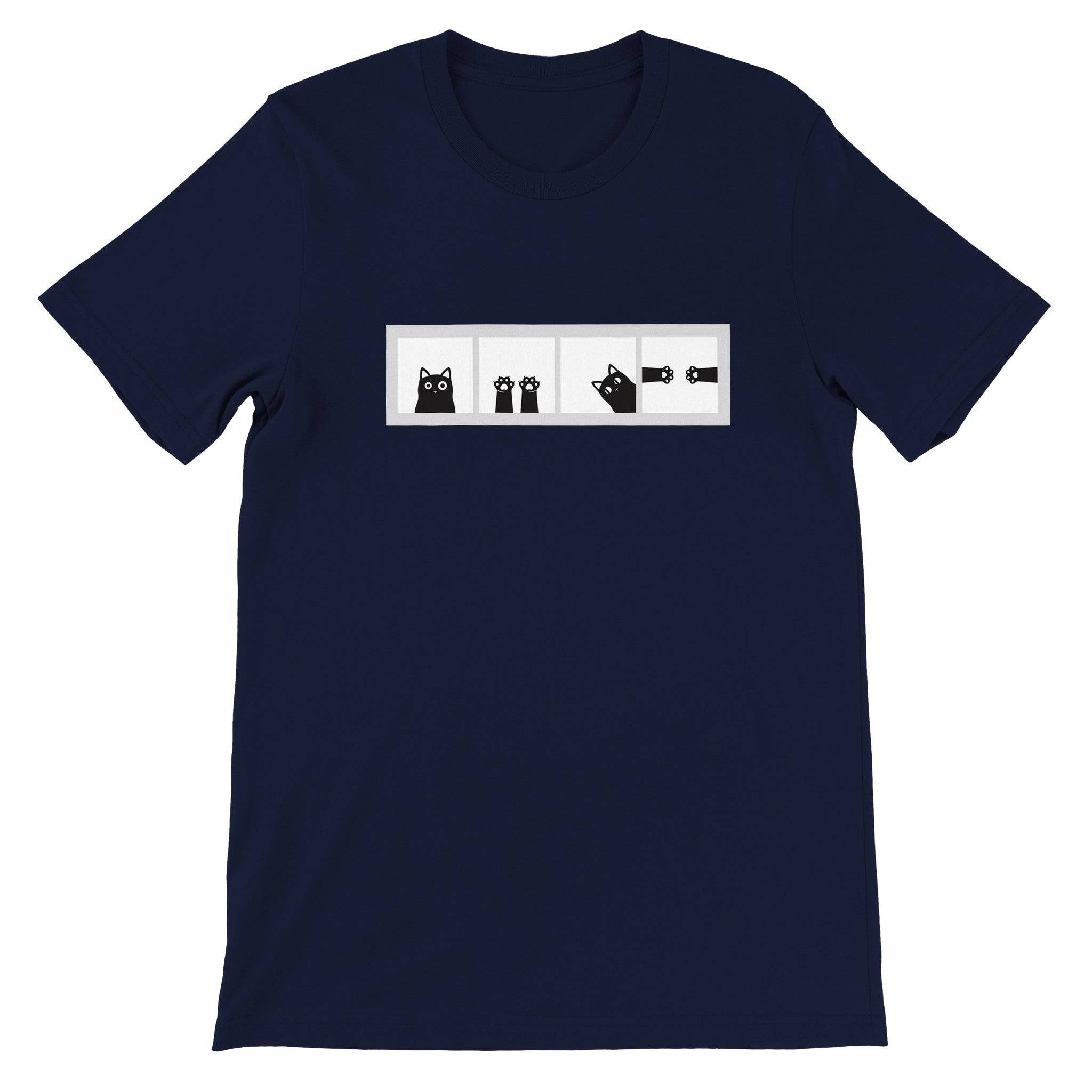 Budget Unisex Crewneck T-shirt/Cat-Windows - Enet Images