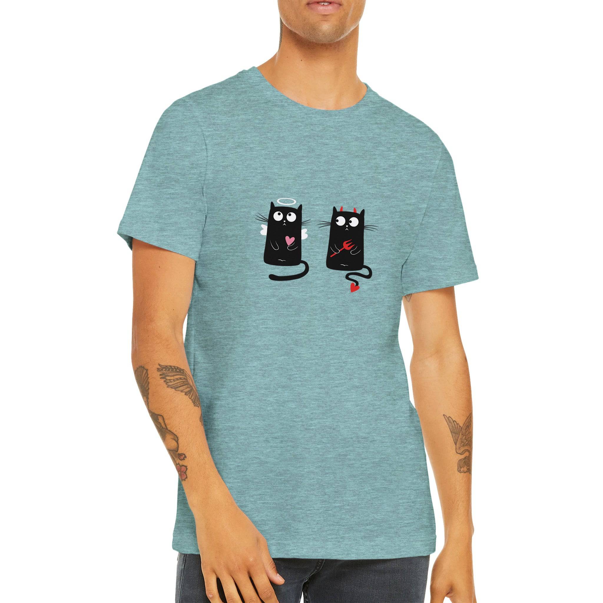 Budget Unisex Crewneck T-shirt/Cats-Love - Enet Images