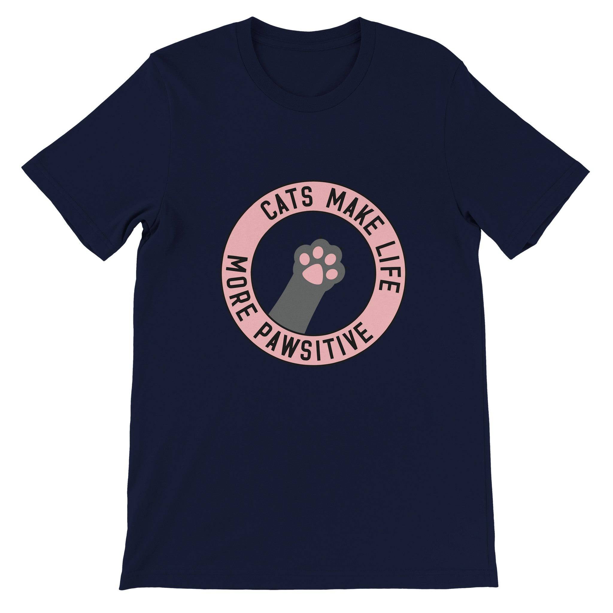 Budget Unisex Crewneck T-shirt/Cats-More-Pawsitive - Enet Images