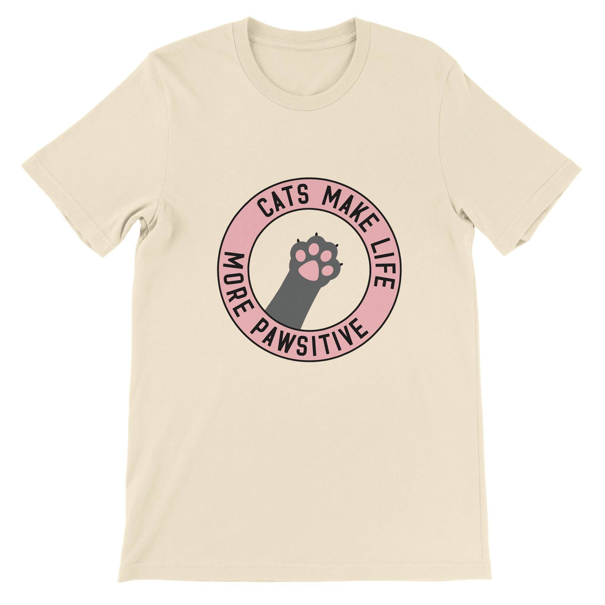 Budget Unisex Crewneck T-shirt/Cats-More-Pawsitive - Enet Images