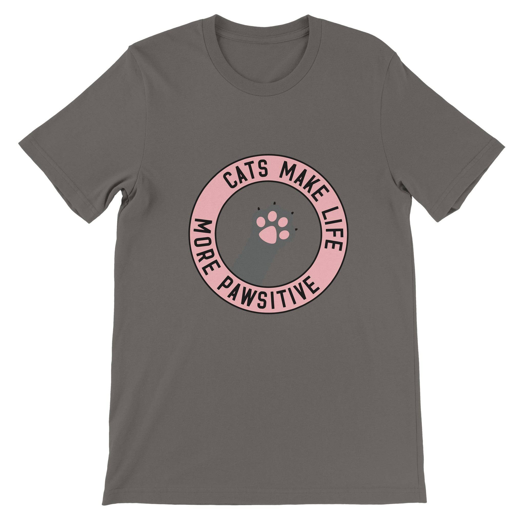 Budget Unisex Crewneck T-shirt/Cats-More-Pawsitive - Enet Images