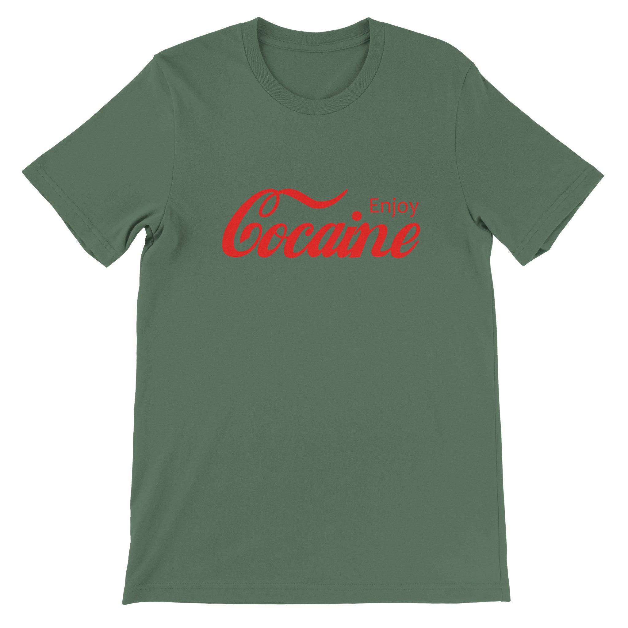 Budget Unisex Crewneck T-shirt/Cocaine-Enjoy-Funny - Enet Images