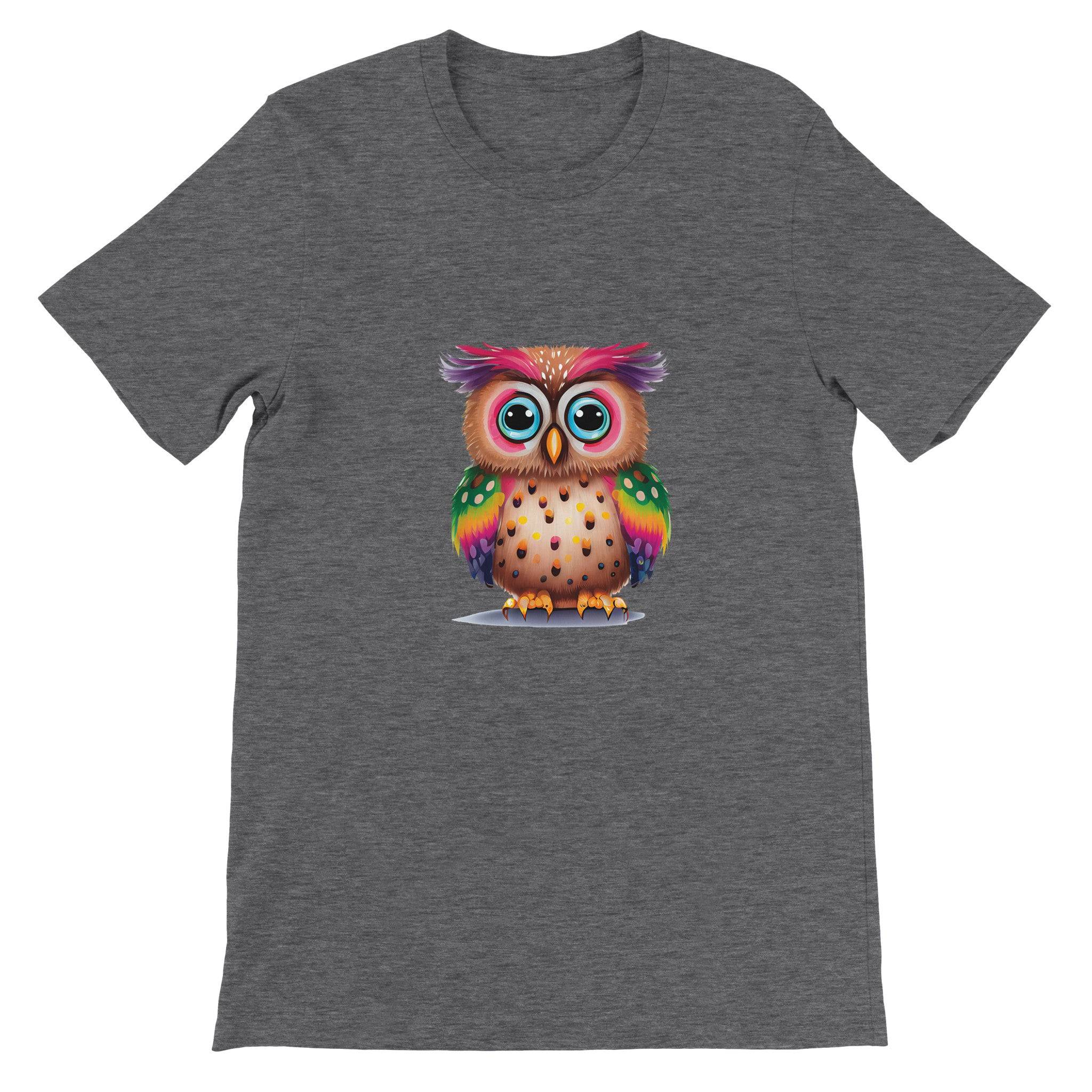 Budget Unisex Crewneck T-shirt/Colorful-Funny-Owl - Enet Images