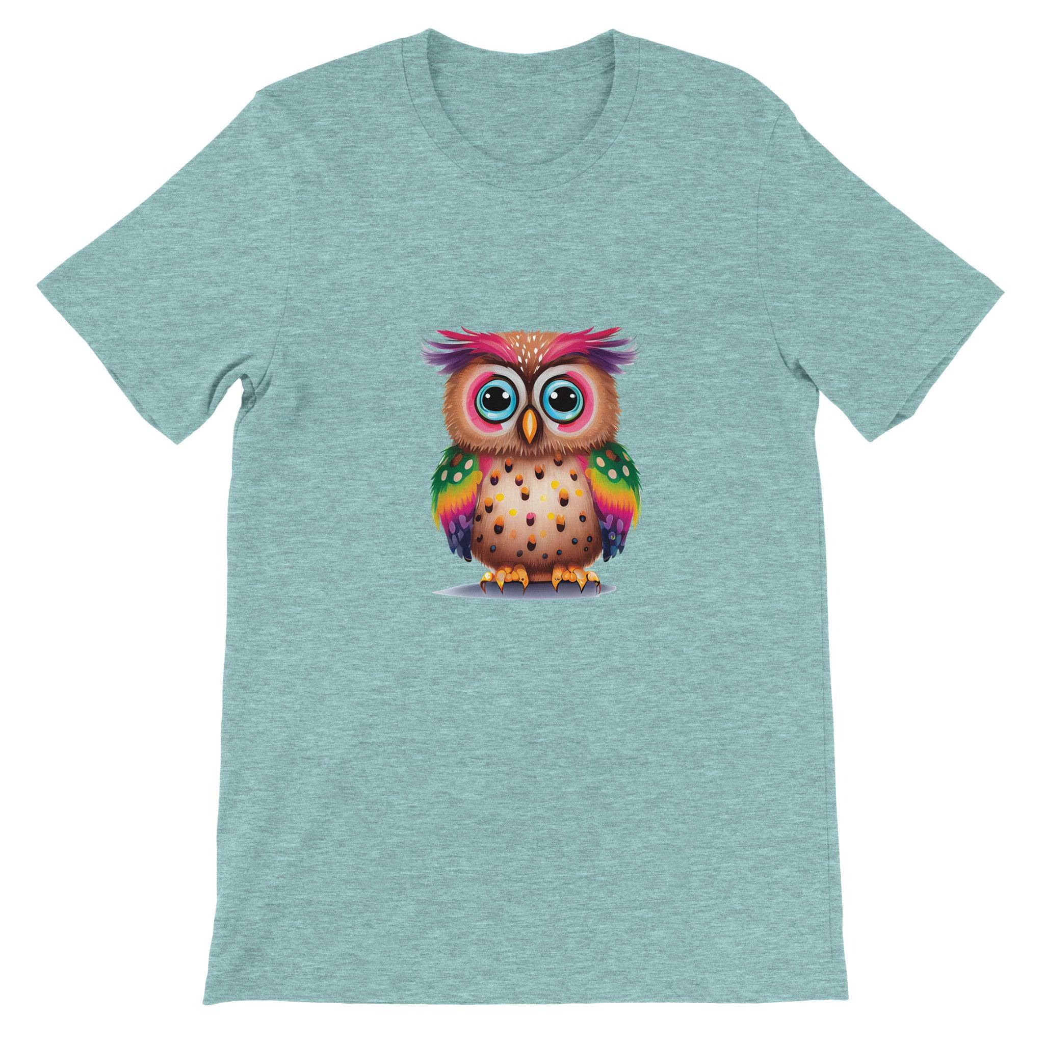 Budget Unisex Crewneck T-shirt/Colorful-Funny-Owl - Enet Images