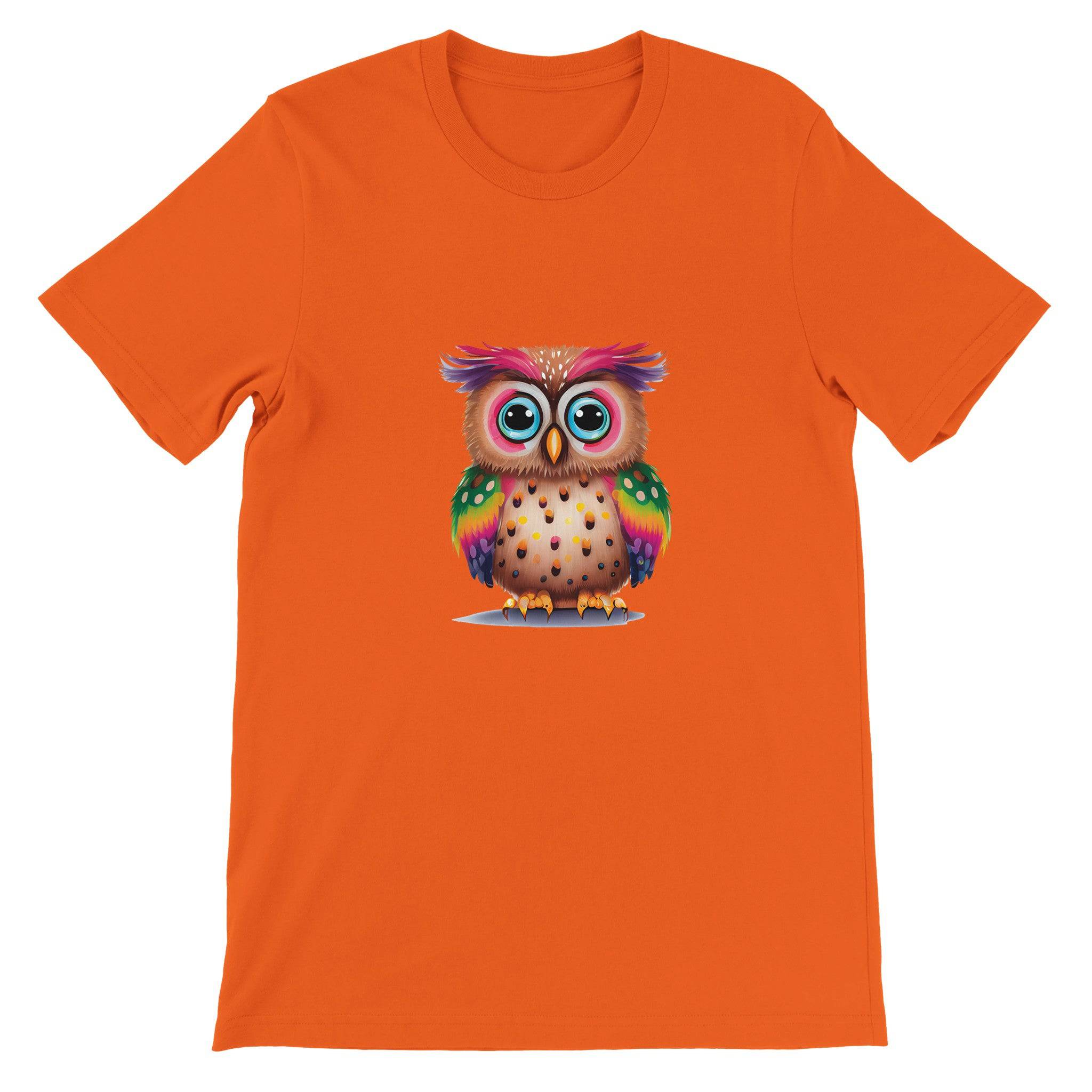 Budget Unisex Crewneck T-shirt/Colorful-Funny-Owl - Enet Images