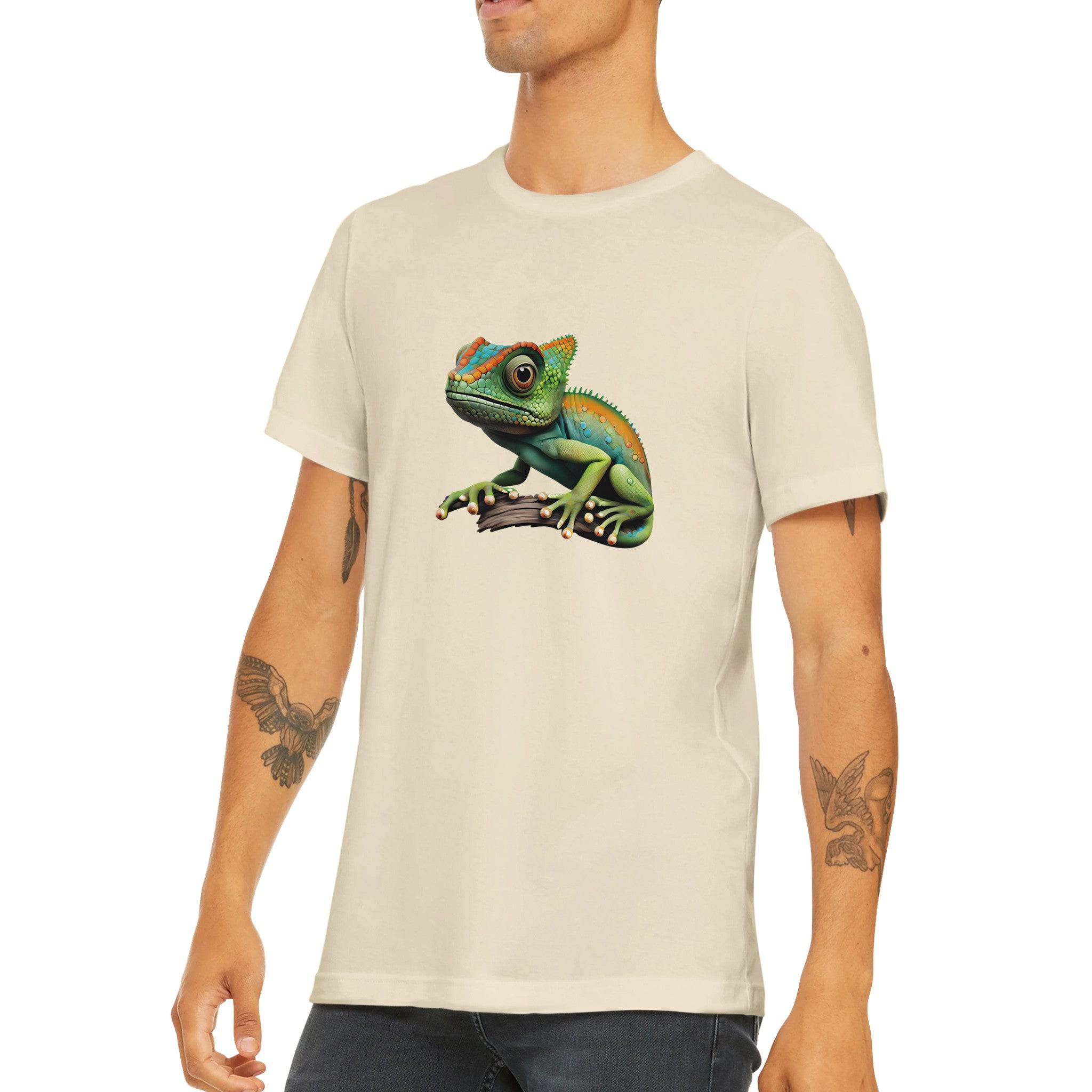 Budget Unisex Crewneck T-shirt/Colorful-Lizzard - Enet Images