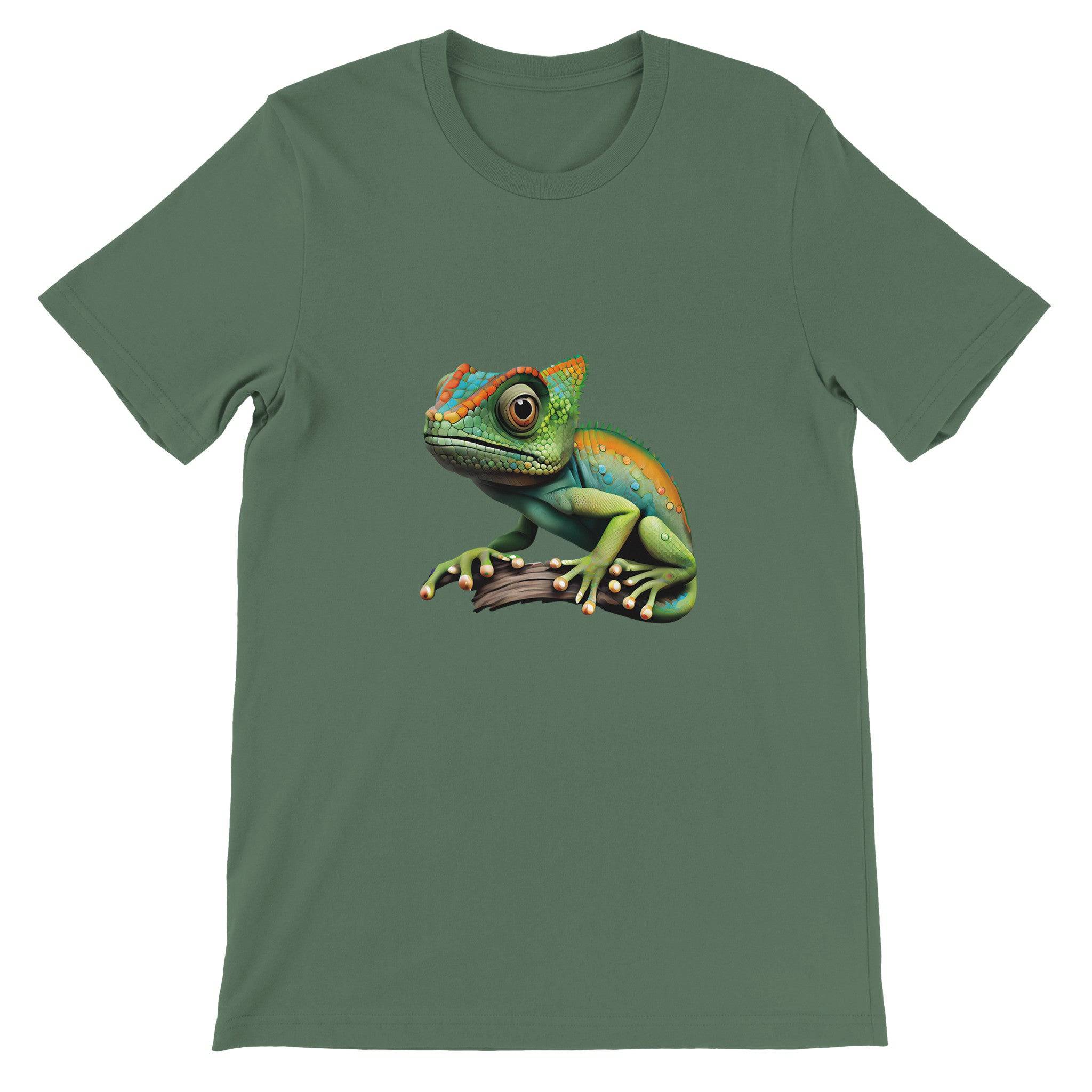 Budget Unisex Crewneck T-shirt/Colorful-Lizzard - Enet Images