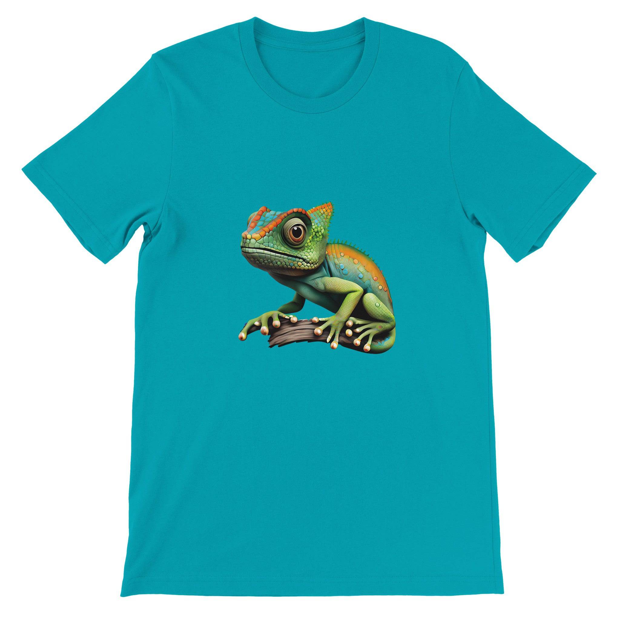 Budget Unisex Crewneck T-shirt/Colorful-Lizzard - Enet Images