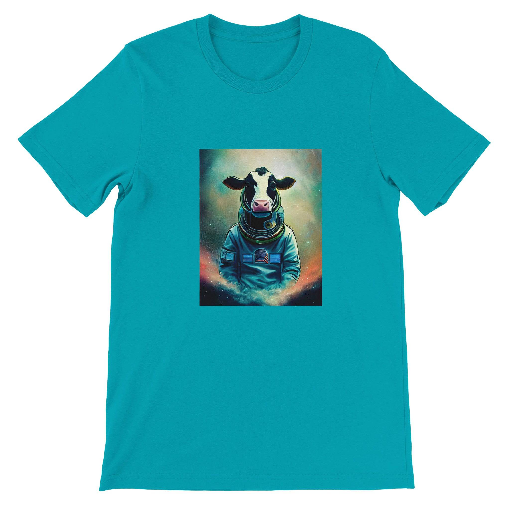 Budget Unisex Crewneck T-shirt/Cow-Astronaut - Enet Images