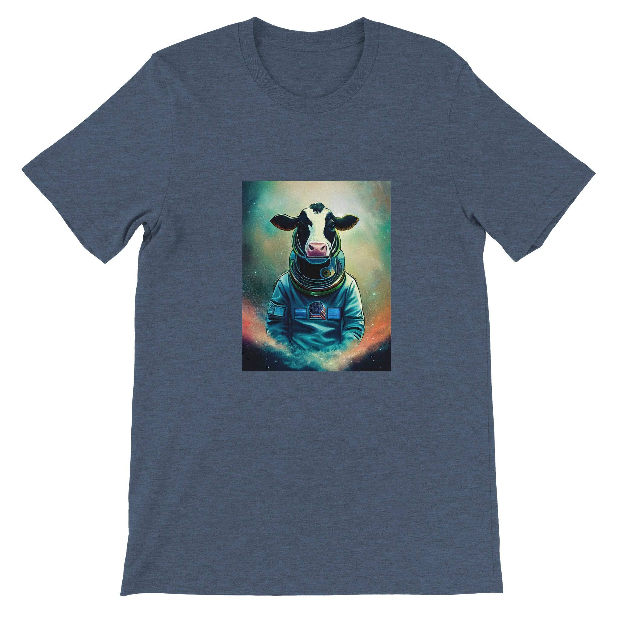 Budget Unisex Crewneck T-shirt/Cow-Astronaut - Enet Images