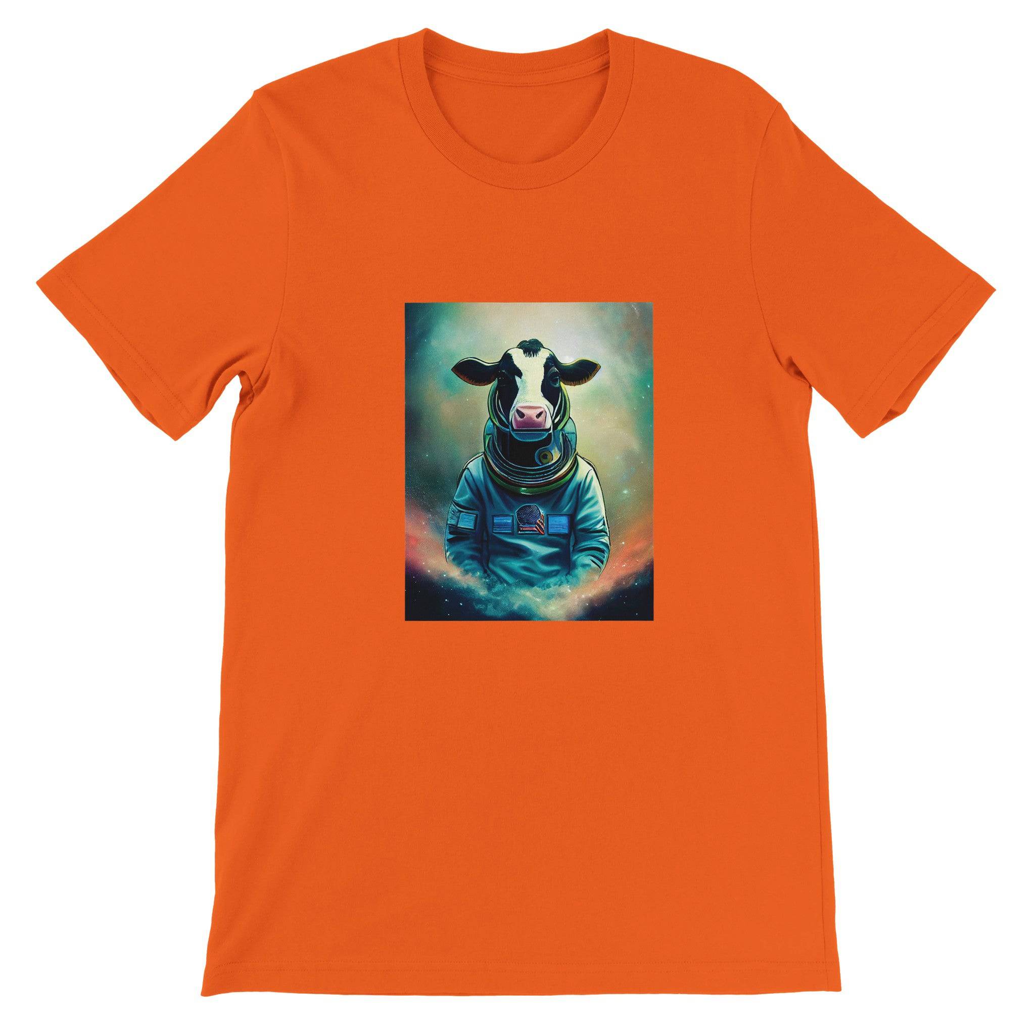 Budget Unisex Crewneck T-shirt/Cow-Astronaut - Enet Images