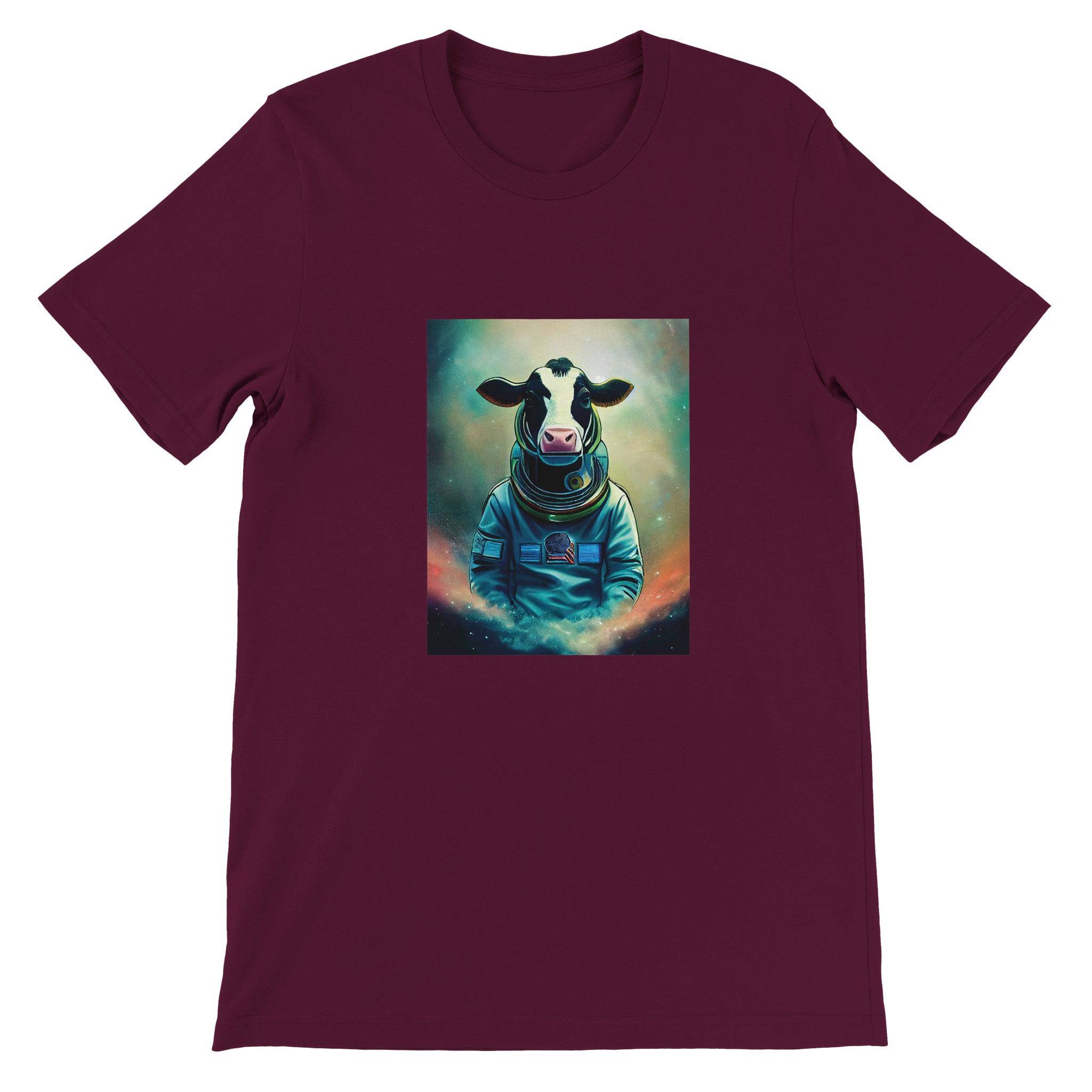 Budget Unisex Crewneck T-shirt/Cow-Astronaut - Enet Images