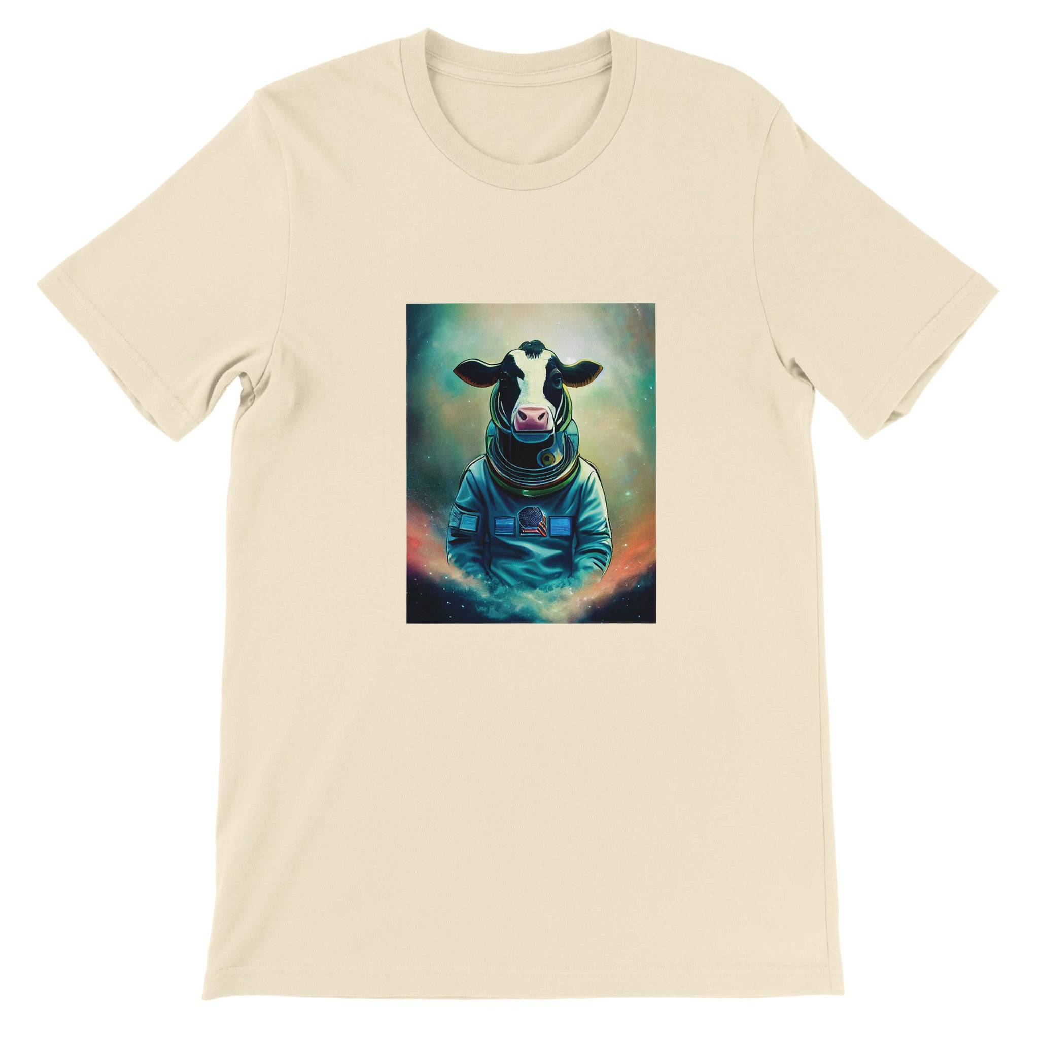 Budget Unisex Crewneck T-shirt/Cow-Astronaut - Enet Images