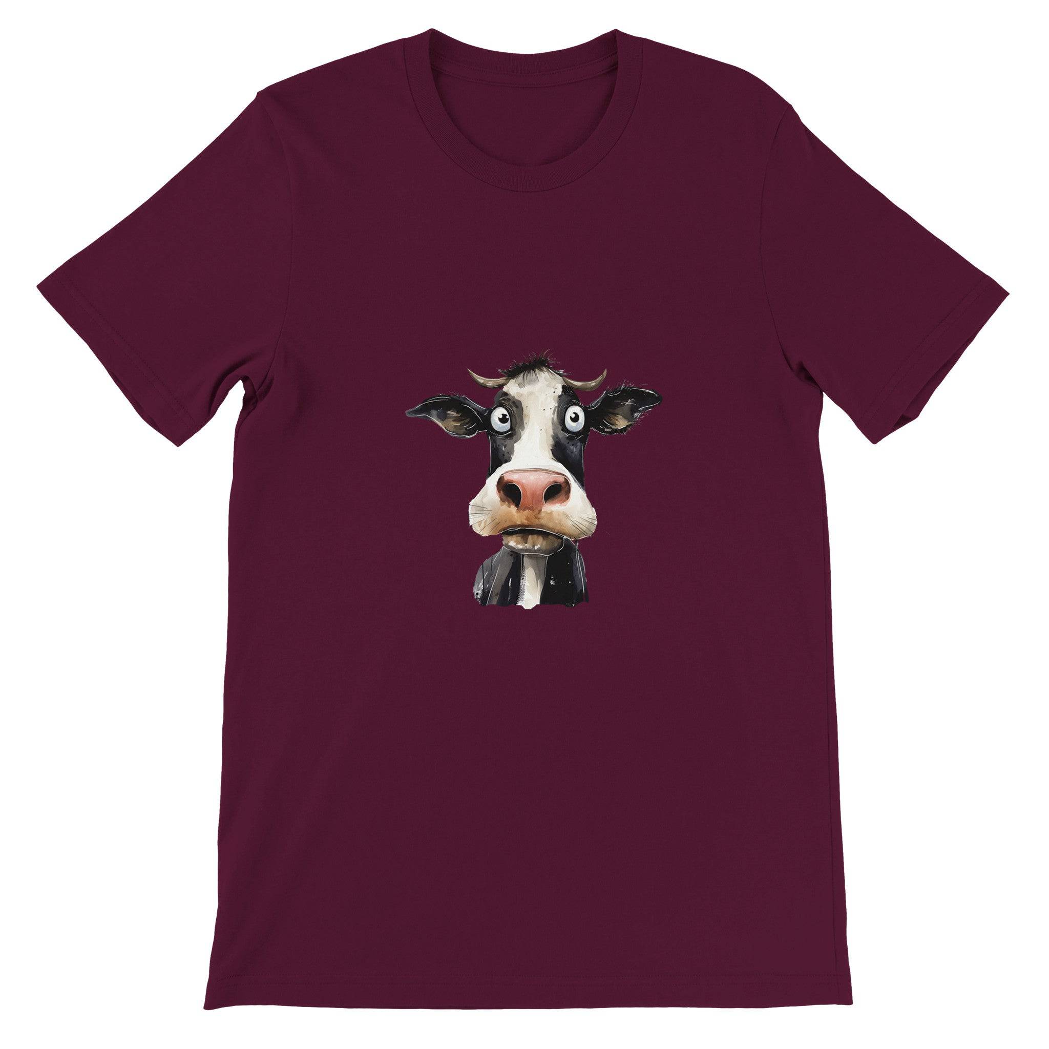 Budget Unisex Crewneck T-shirt/Cow-Face - Enet Images