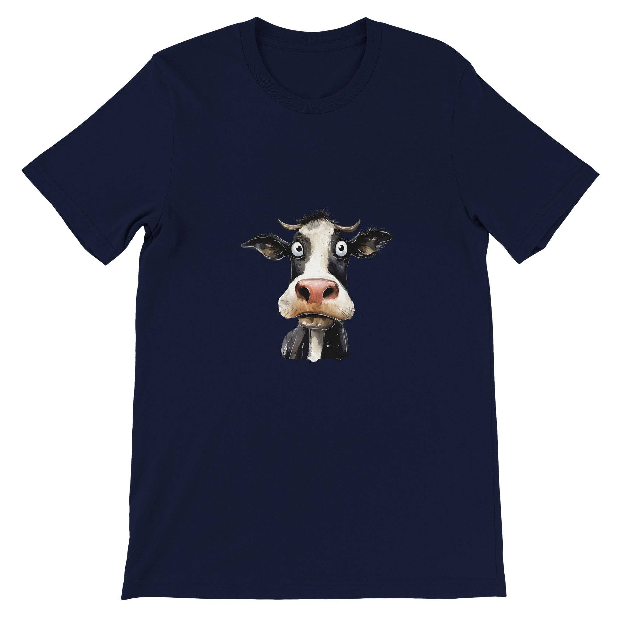 Budget Unisex Crewneck T-shirt/Cow-Face - Enet Images