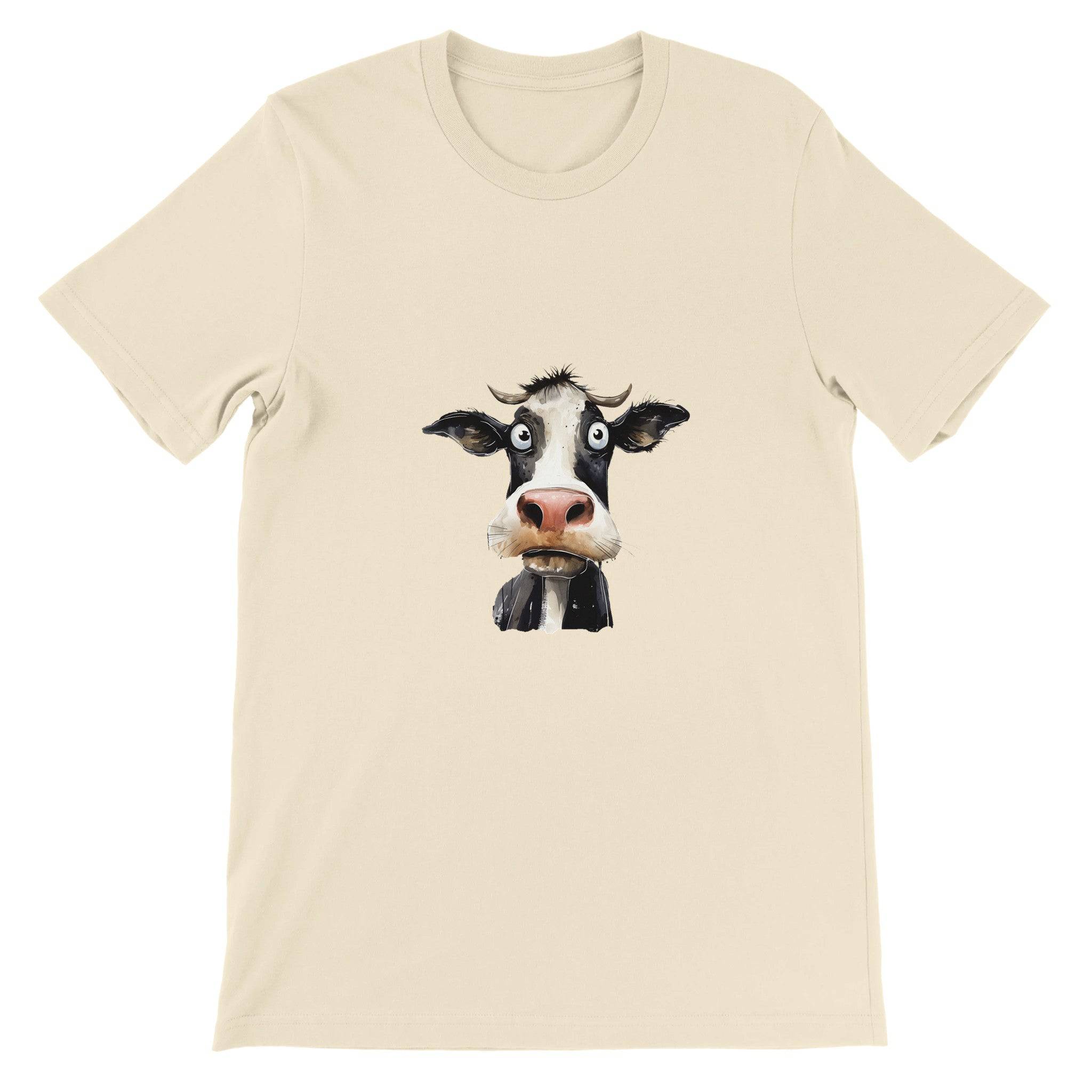 Budget Unisex Crewneck T-shirt/Cow-Face - Enet Images