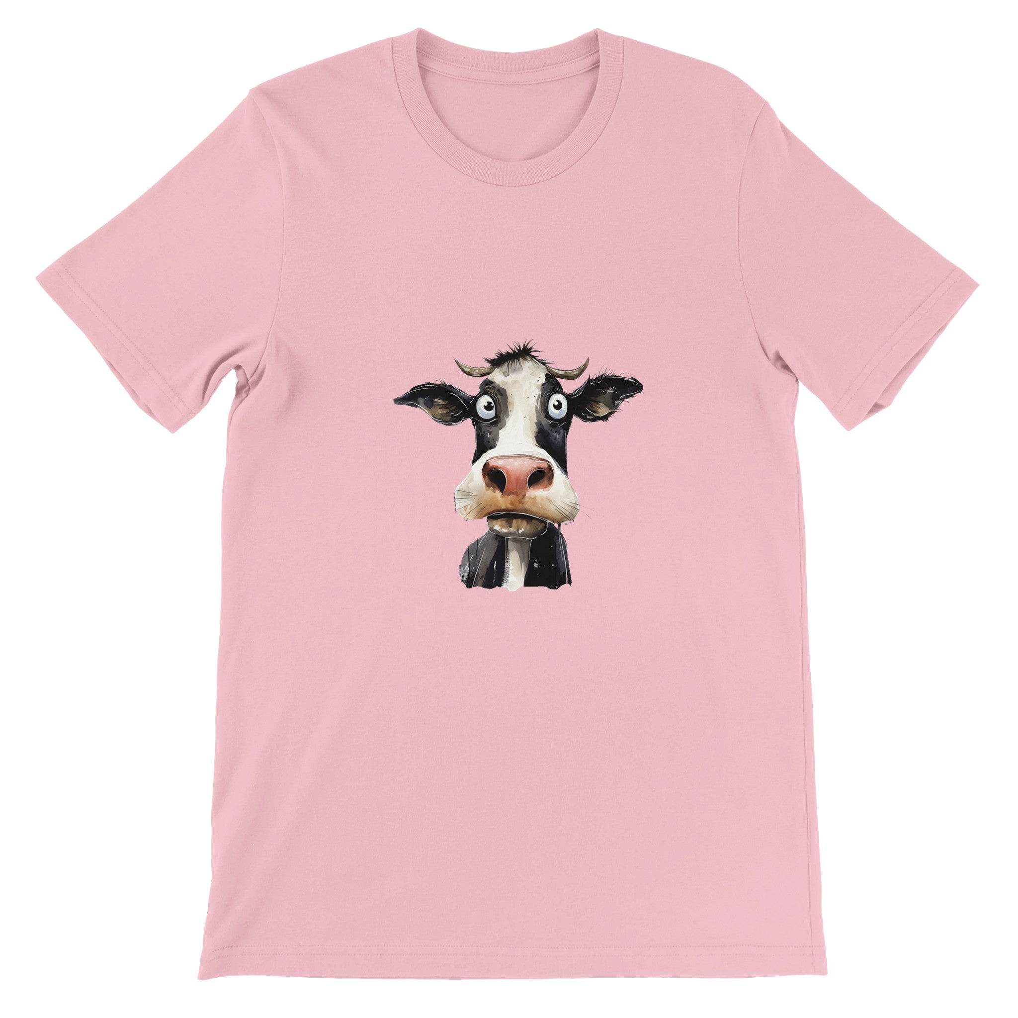 Budget Unisex Crewneck T-shirt/Cow-Face - Enet Images