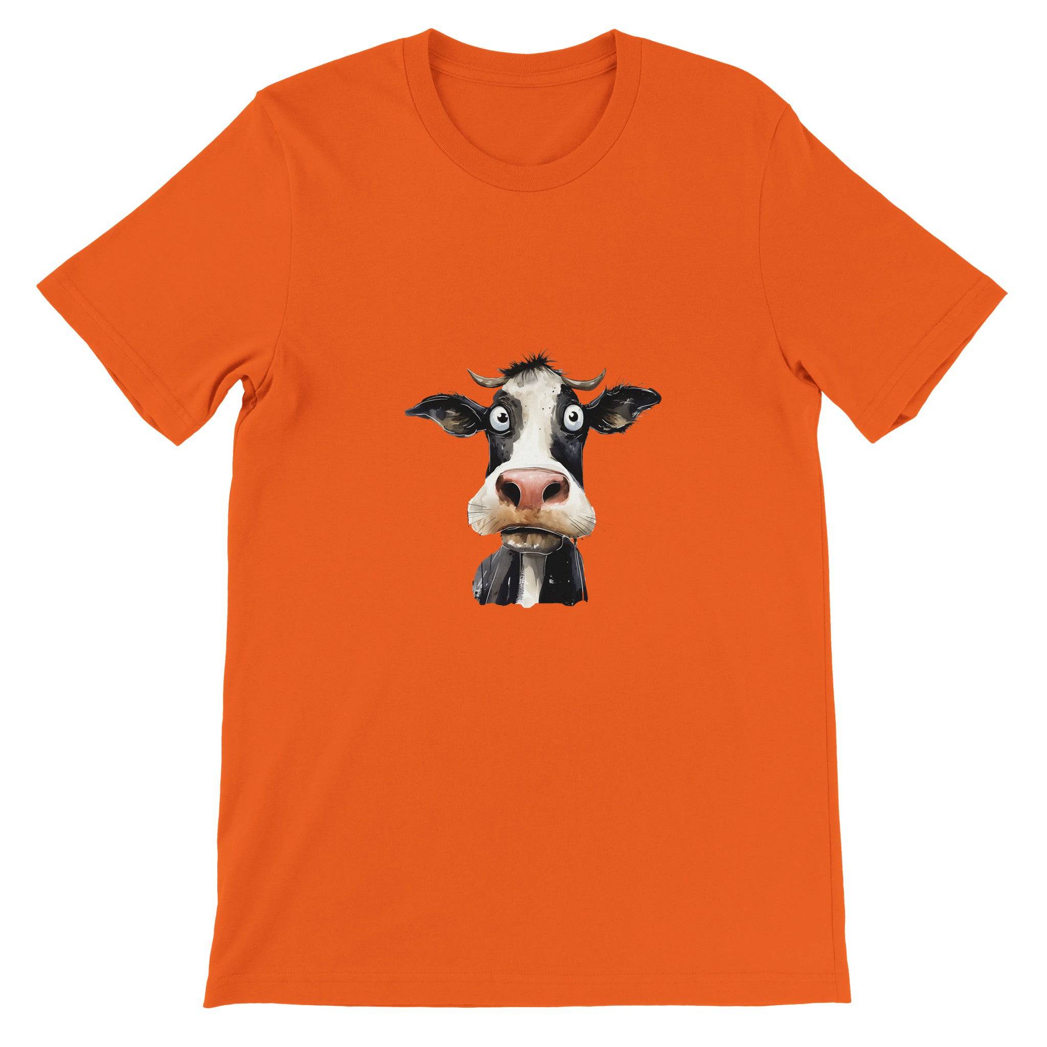 Budget Unisex Crewneck T-shirt/Cow-Face - Enet Images