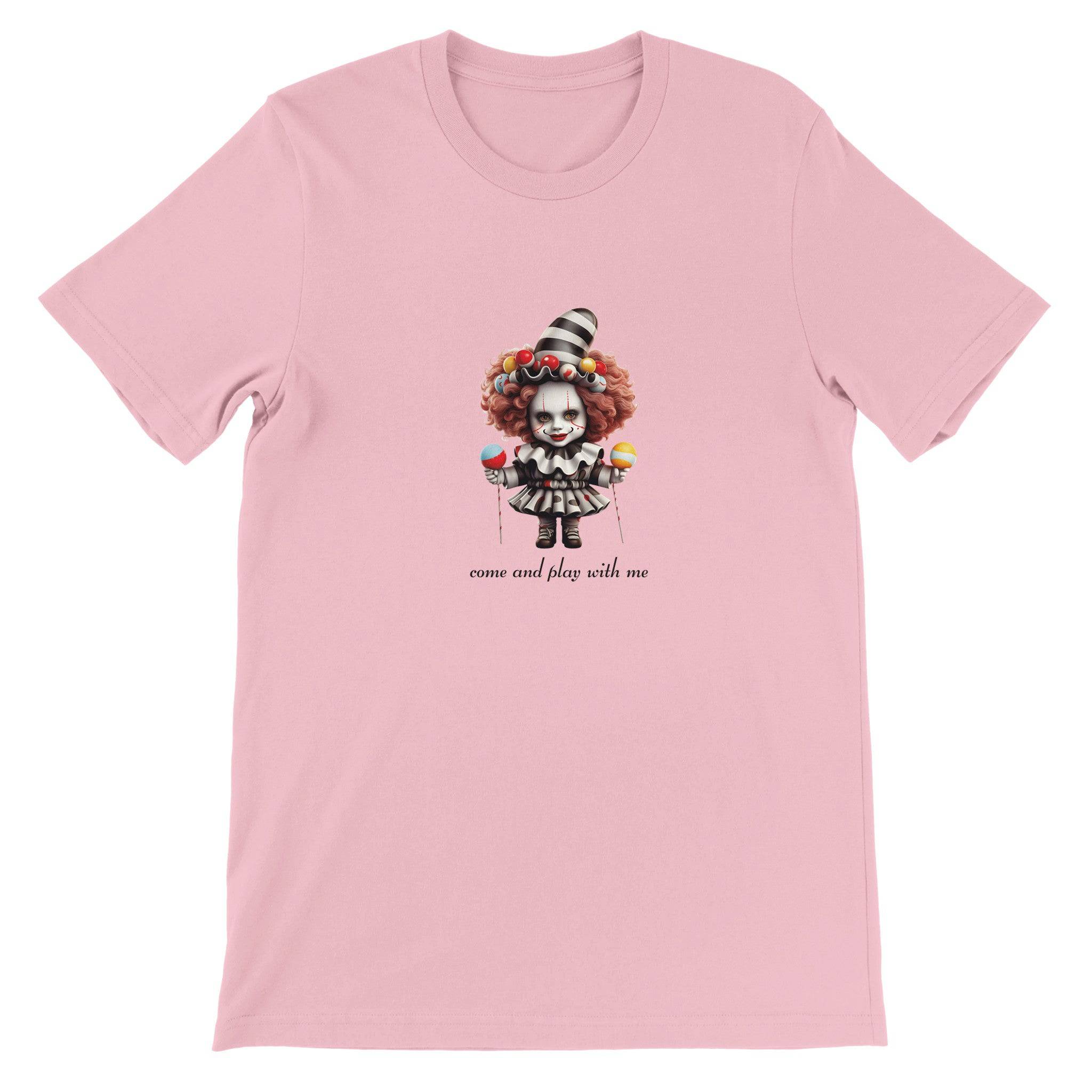 Budget Unisex Crewneck T-shirt/Creepy-Halloween-Doll - Enet Images