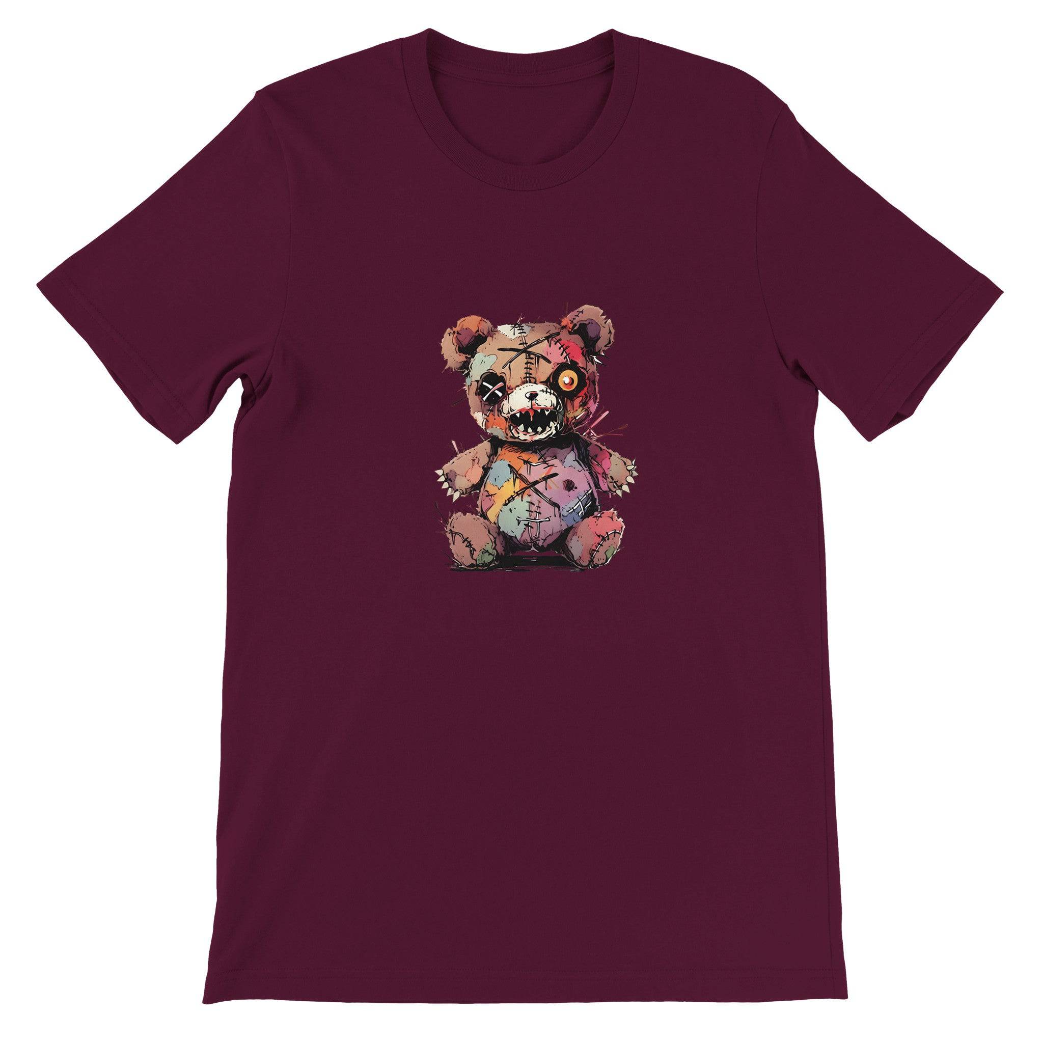 Budget Unisex Crewneck T-shirt/Creepy-Teddy-Bear-Halloween - Enet Images