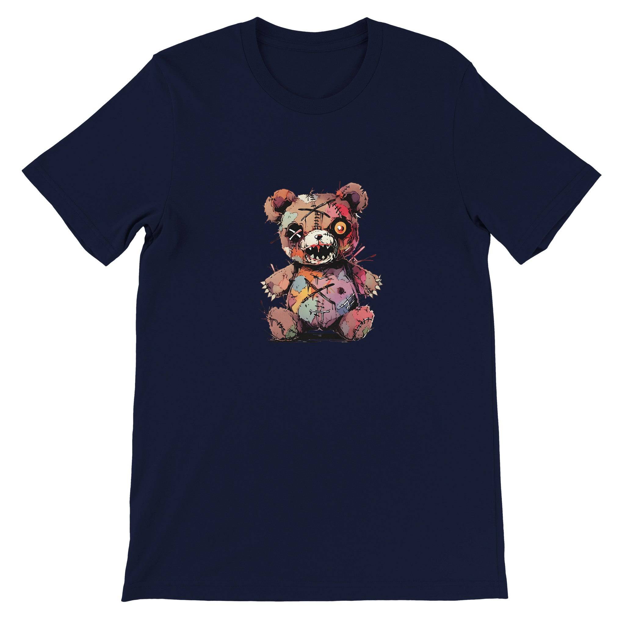 Budget Unisex Crewneck T-shirt/Creepy-Teddy-Bear-Halloween - Enet Images