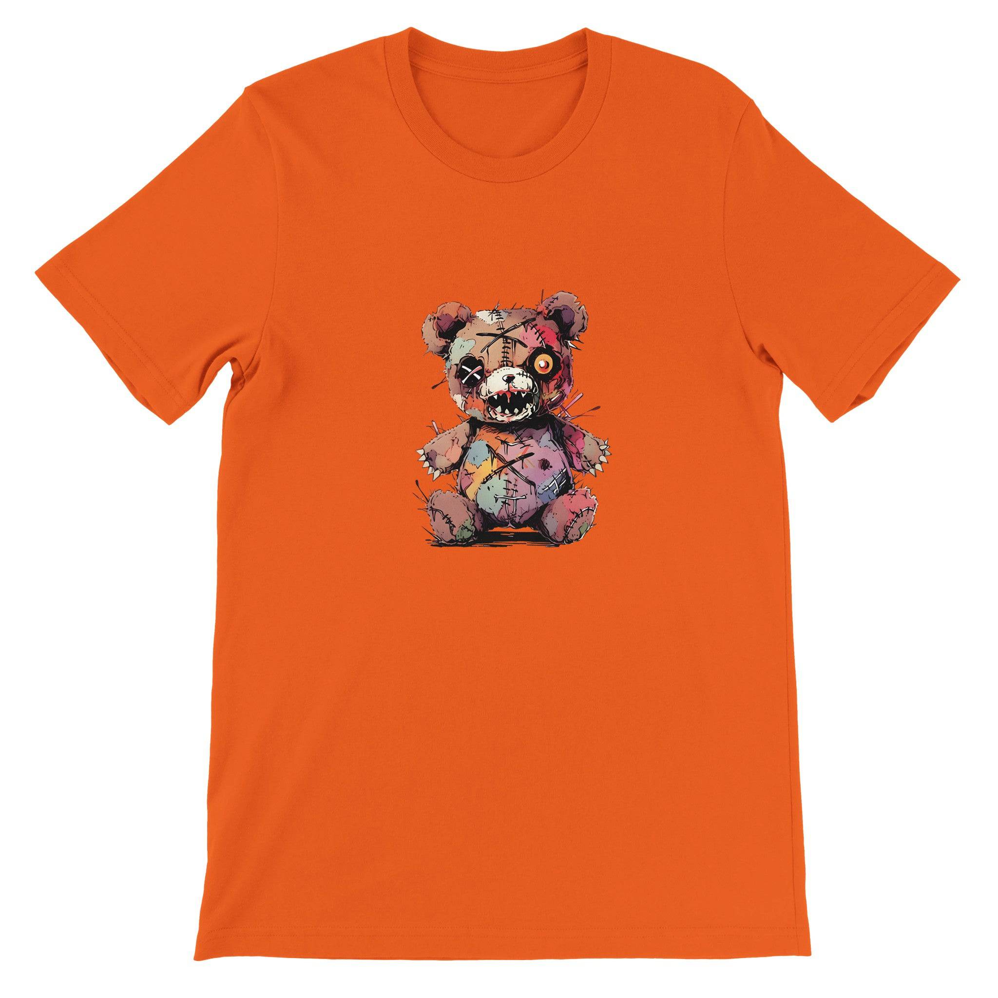 Budget Unisex Crewneck T-shirt/Creepy-Teddy-Bear-Halloween - Enet Images