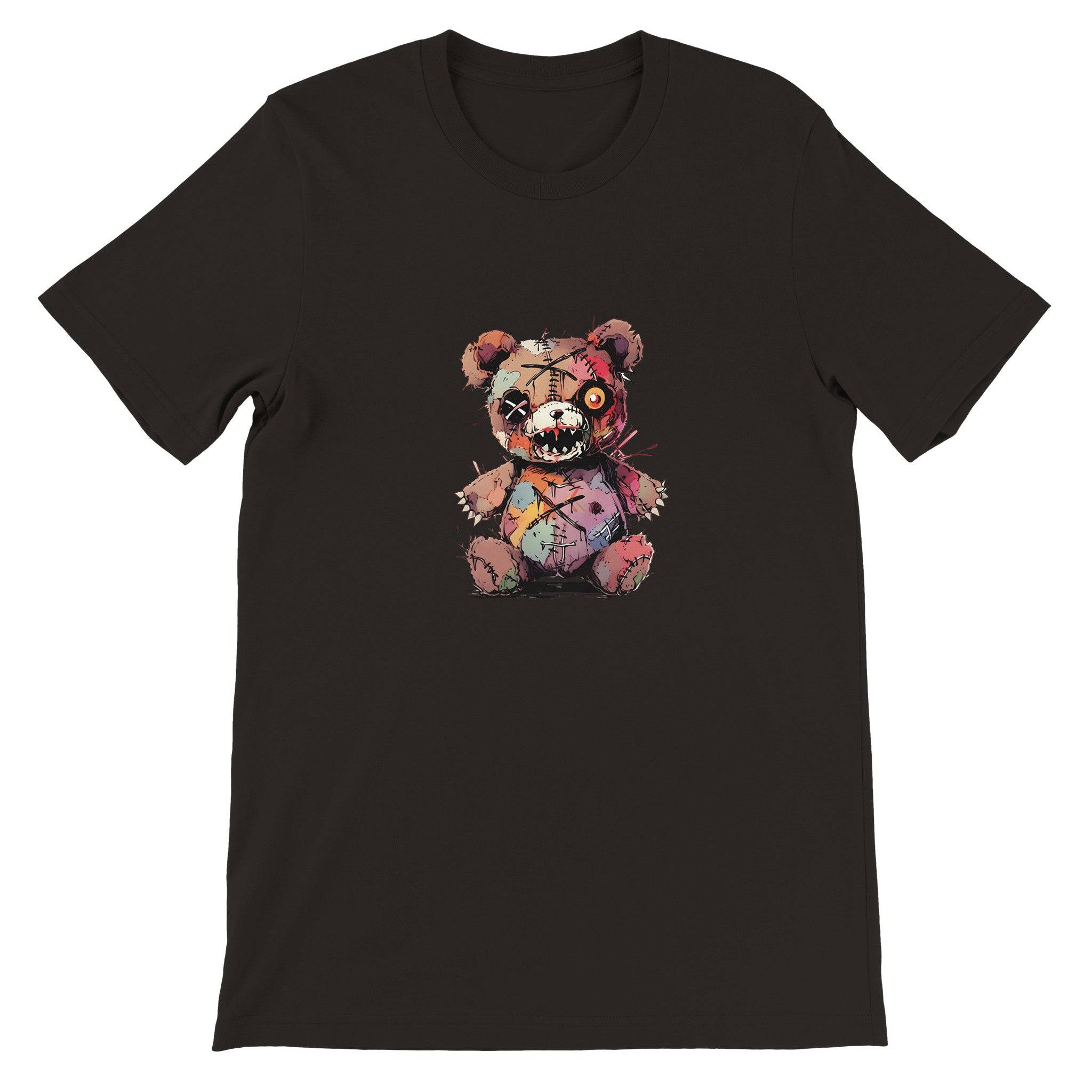 Budget Unisex Crewneck T-shirt/Creepy-Teddy-Bear-Halloween - Enet Images