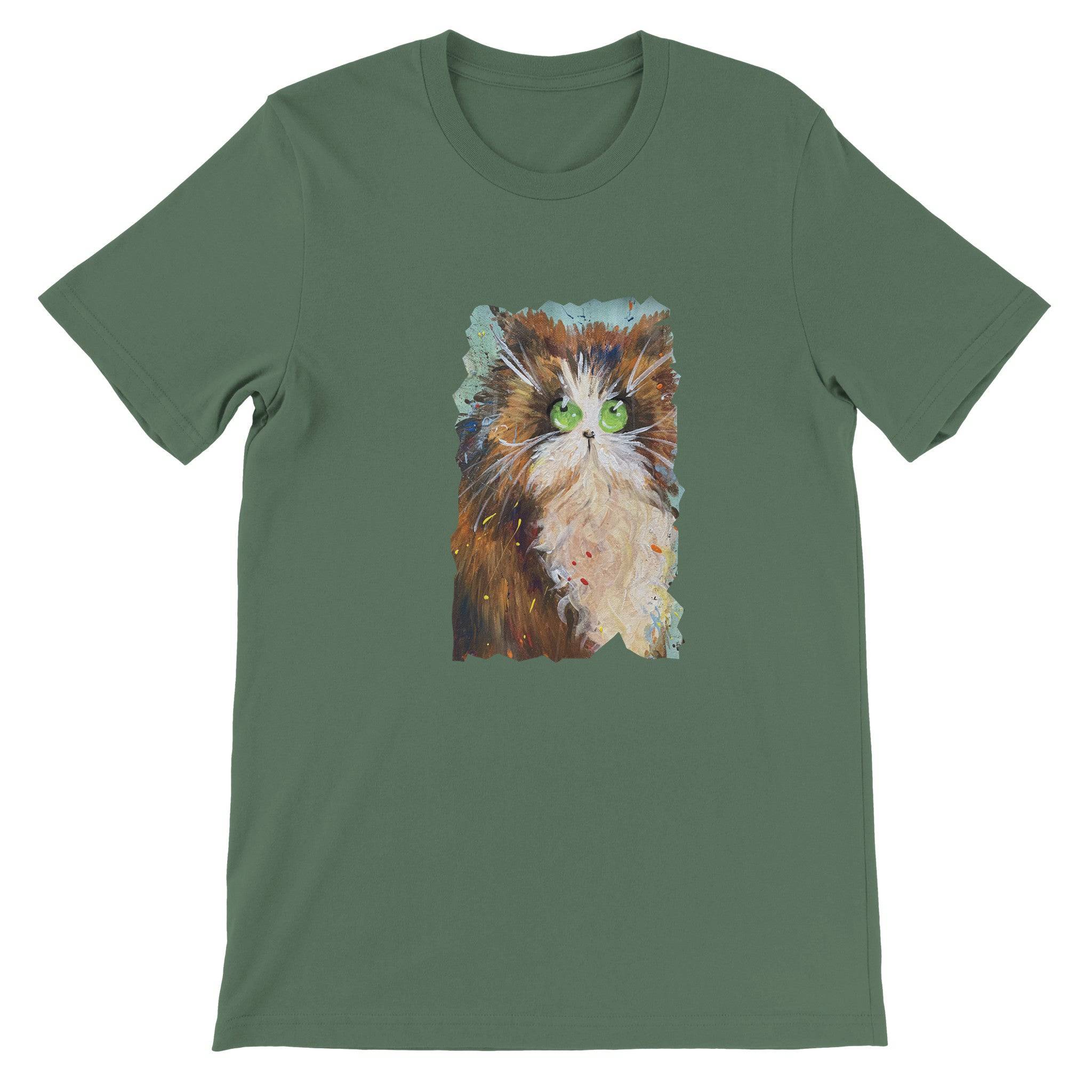 Budget Unisex Crewneck T-shirt/Cute-Cat - Enet Images